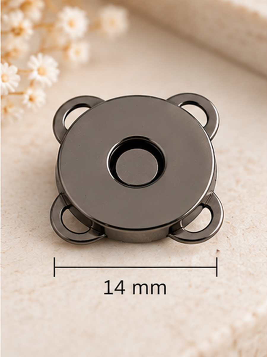 Magnetverschluss zum Aufnähen 14mm Schwarz