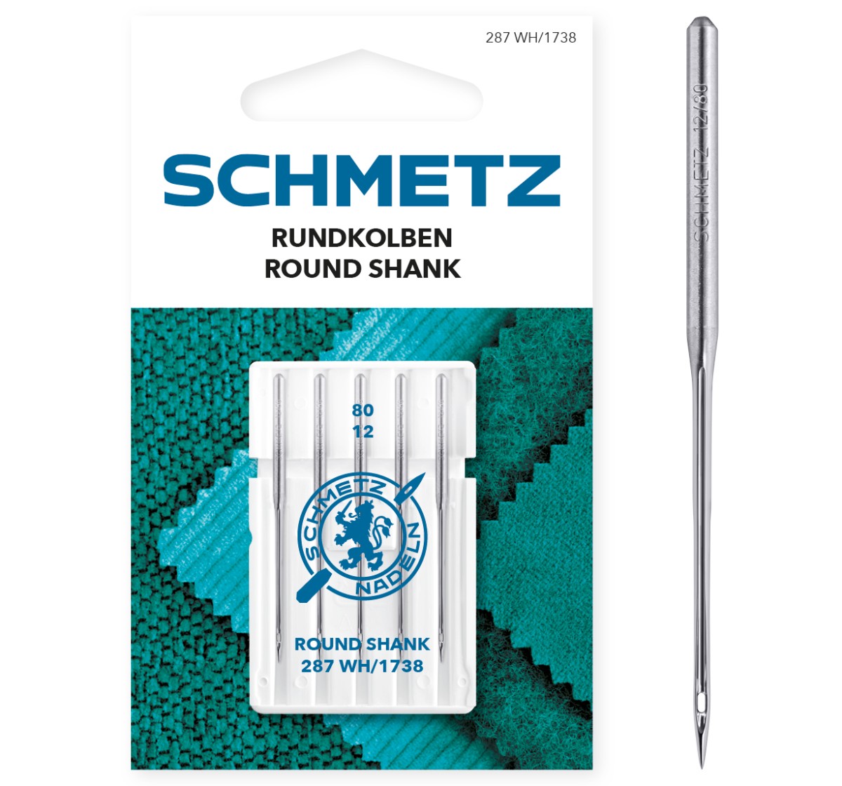 Schmetz Rundkolben-Nadel (80/12) | 287 WH/1738 – offizielles SCHMETZ Produktfoto