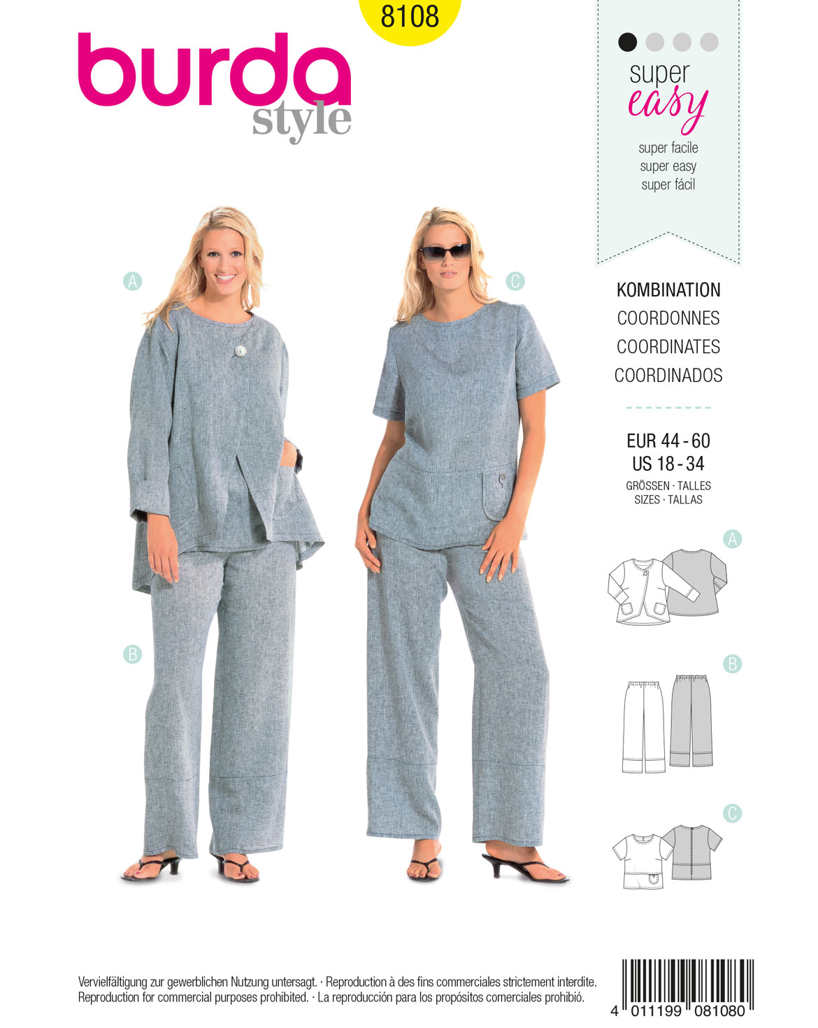 burda Schnittmuster 8108 – Bild 1