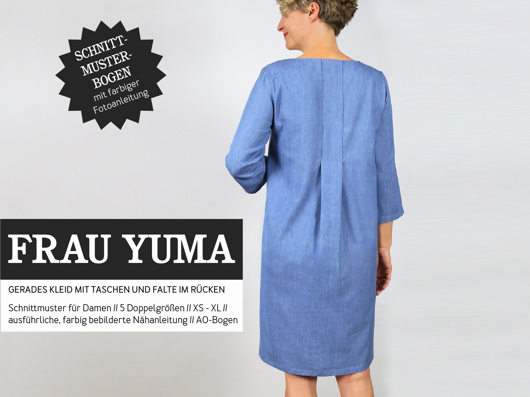 Schnittmuster FRAU YUMA • Kleid mit Rückenfalte STUDIO SCHNITTREIF