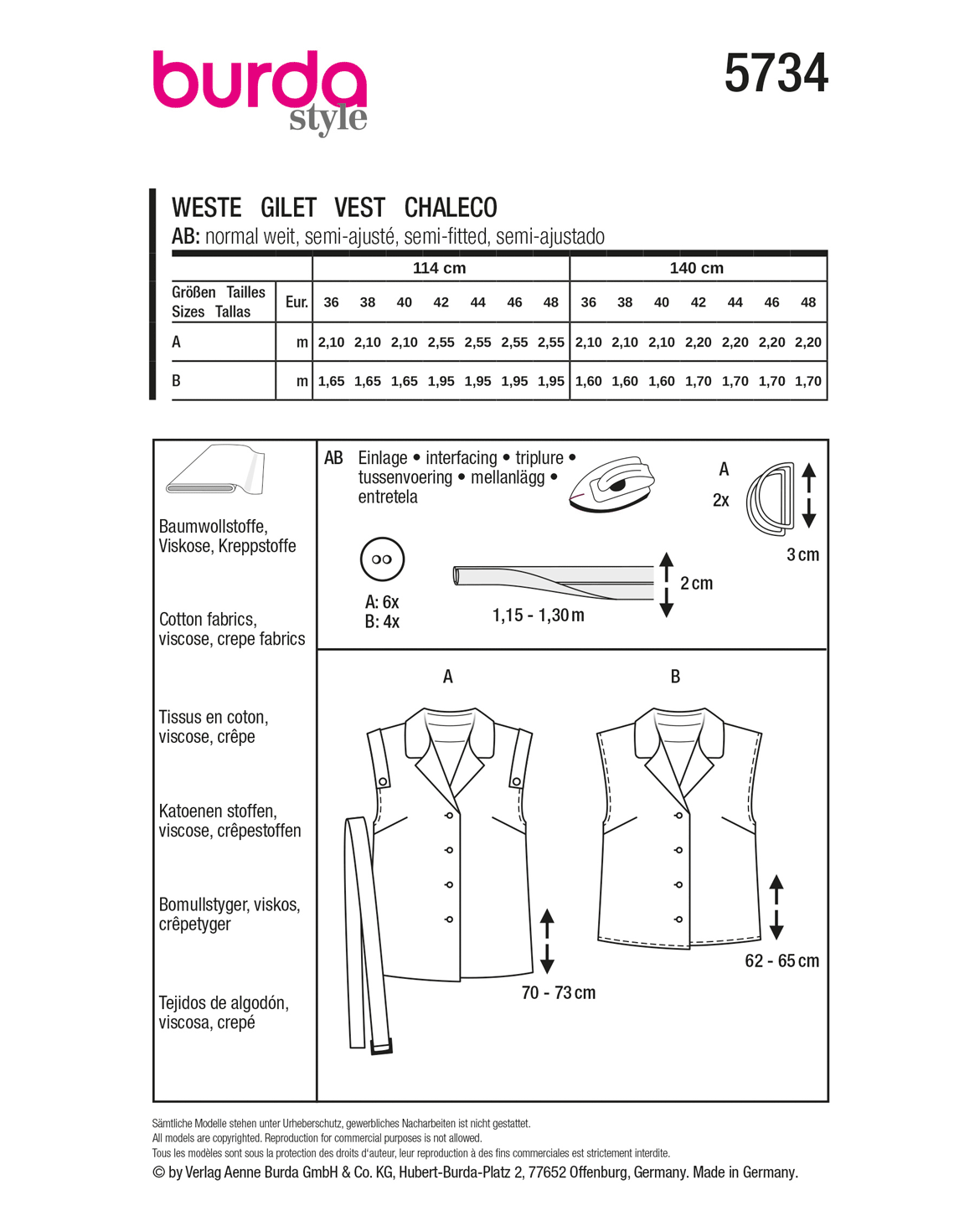 burda Schnittmuster 5734 – Bild 3