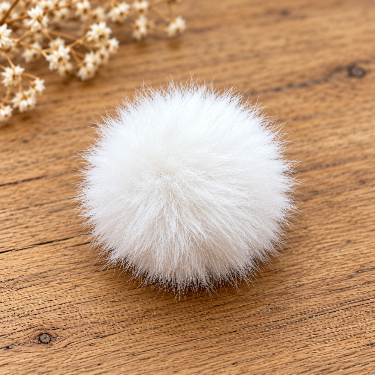 Kunstfell Bommel 3,5 cm Weiss