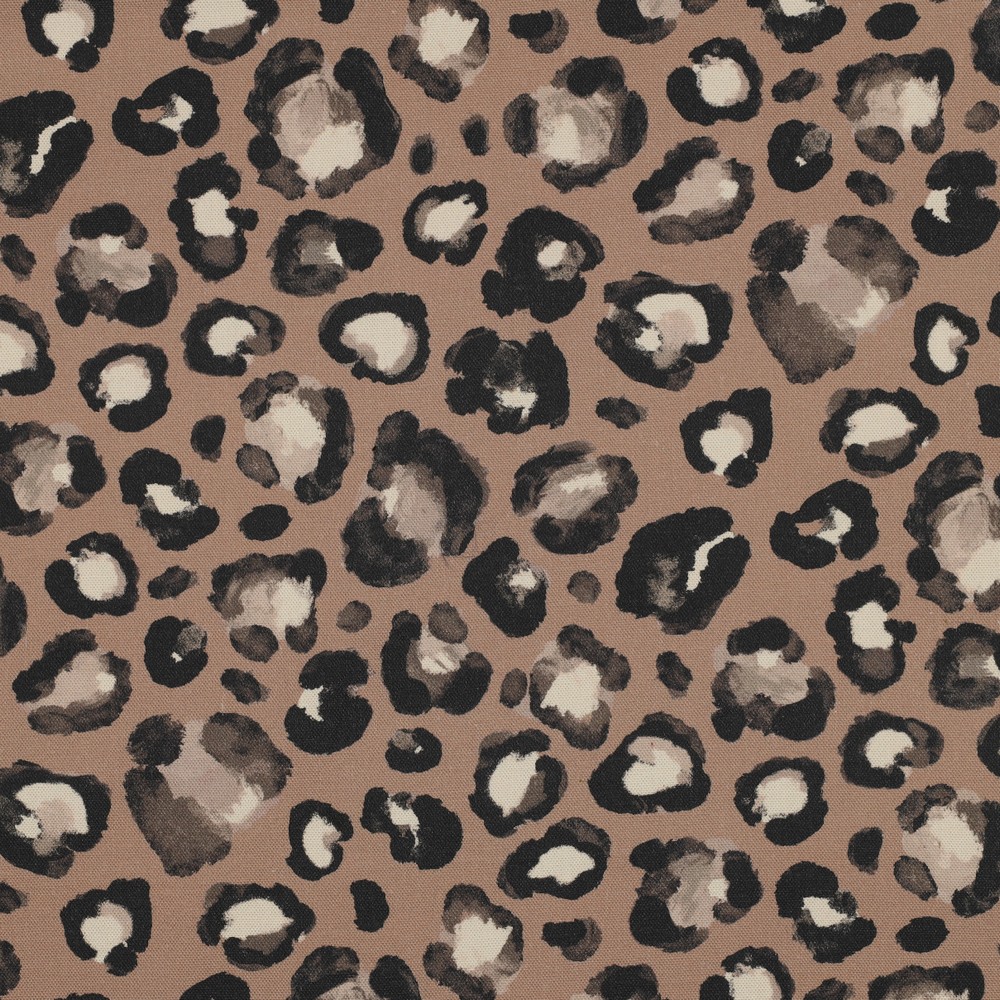 Canvas Leo Kamel – kräftiger Baumwoll-Canvas mit Leoparden-Print