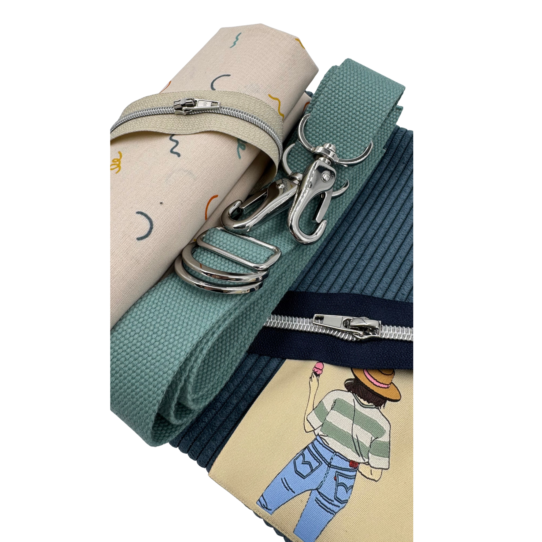 Nähpaket Tasche "MeLuna" aus Cord & Natur Confetti