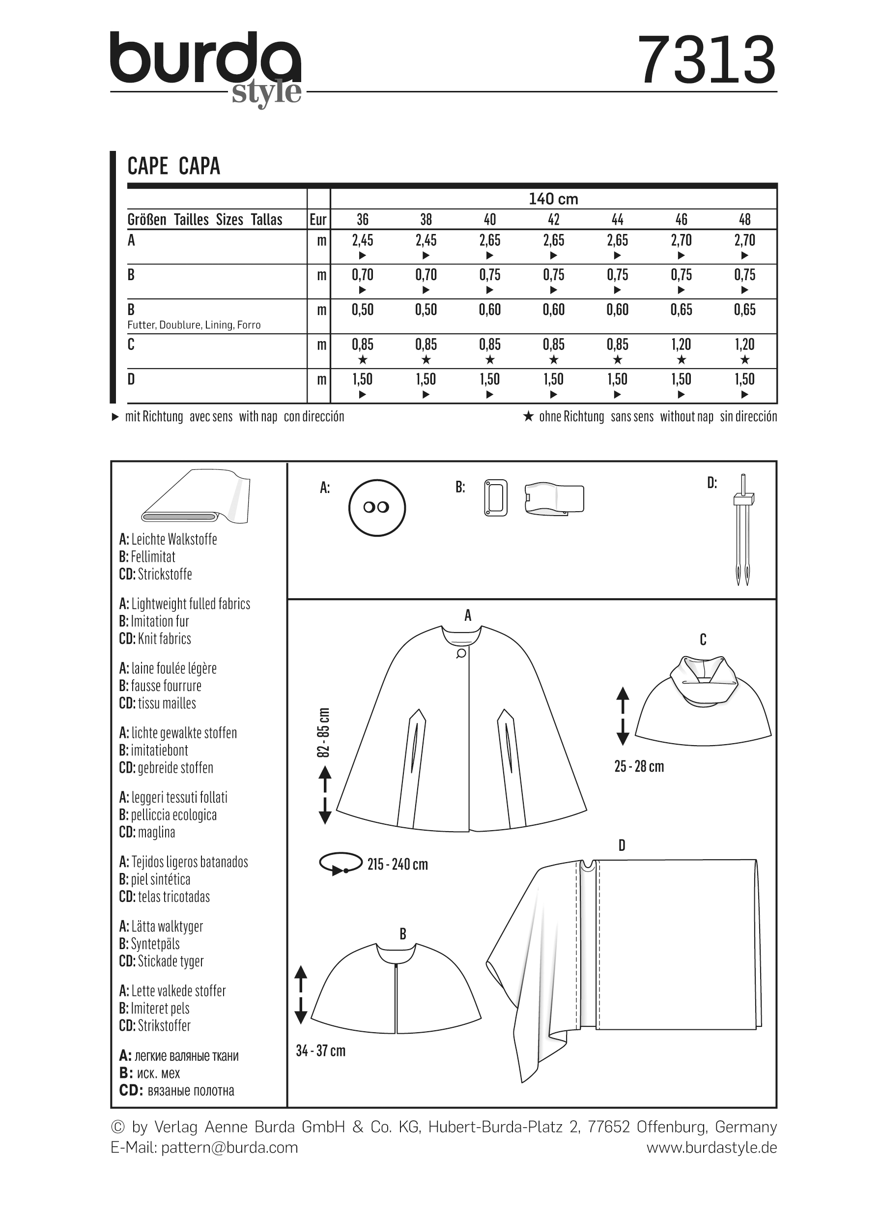 burda Schnittmuster 7313 – Bild 2