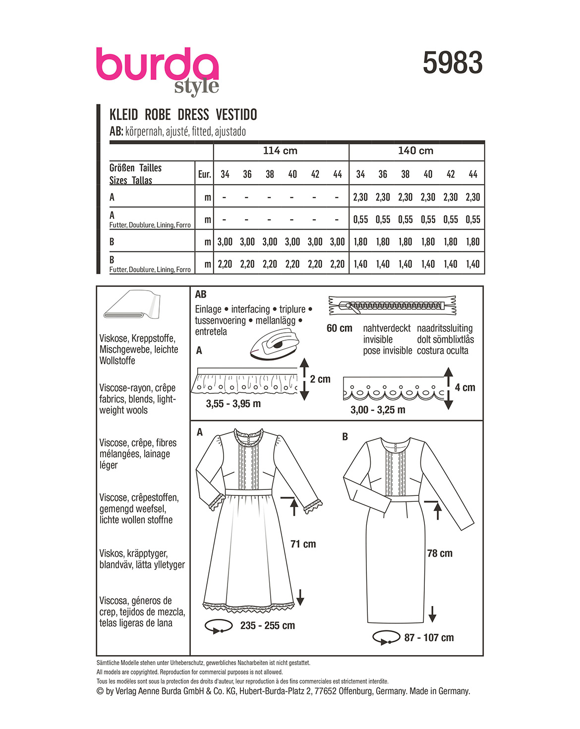 burda Schnittmuster 5983 – Bild 2