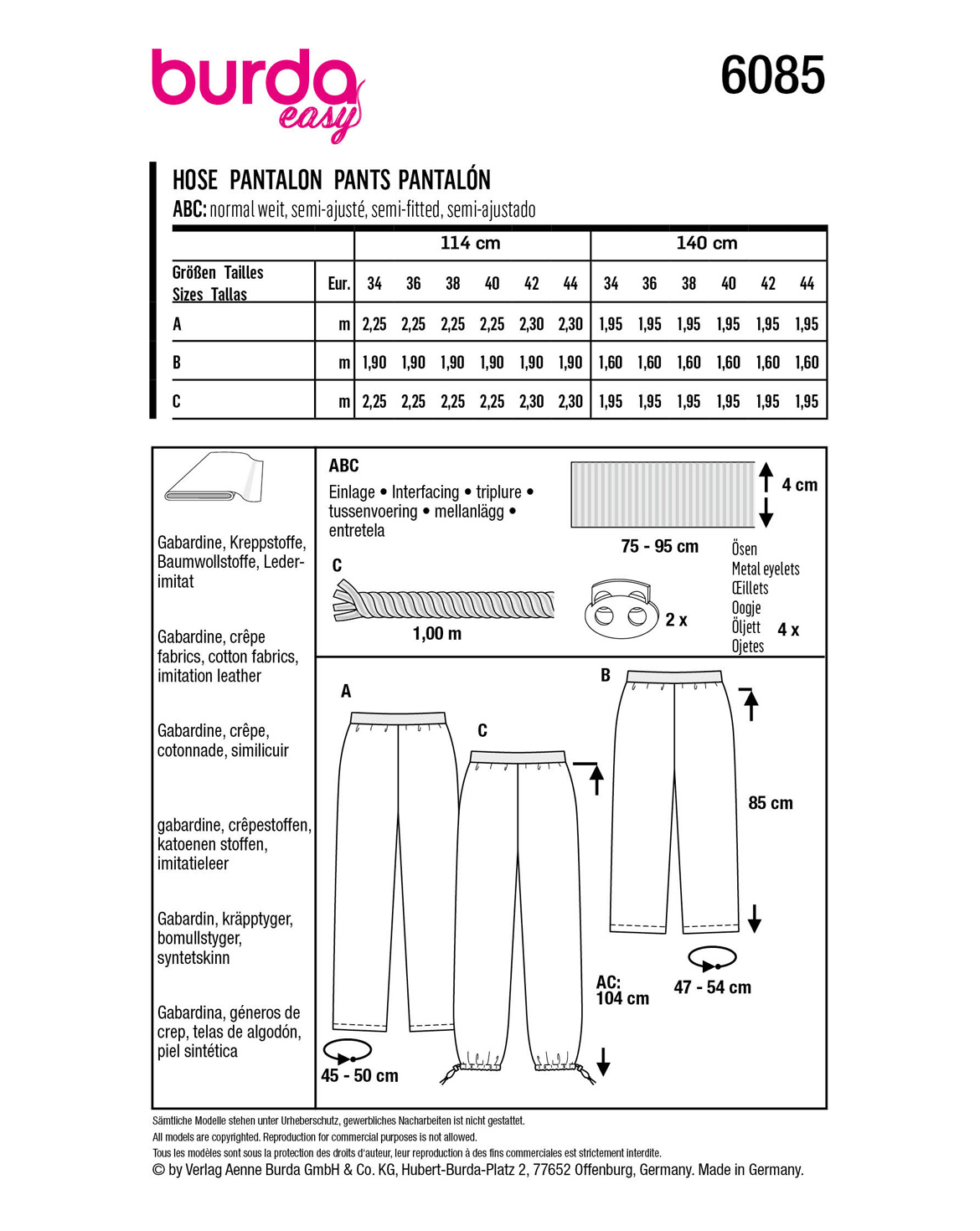 burda Schnittmuster 6085 – Bild 2