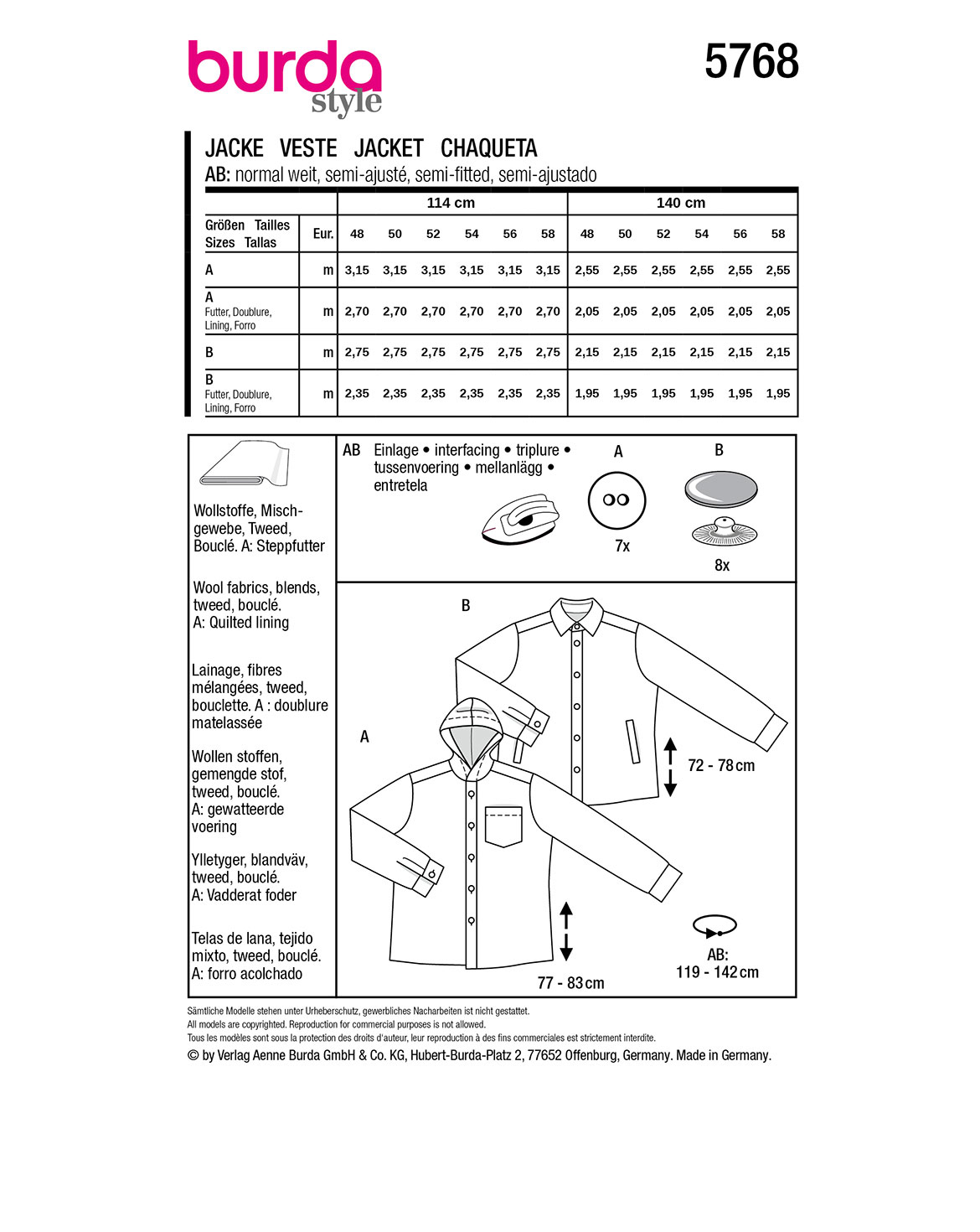 burda Schnittmuster 5768 – Bild 3