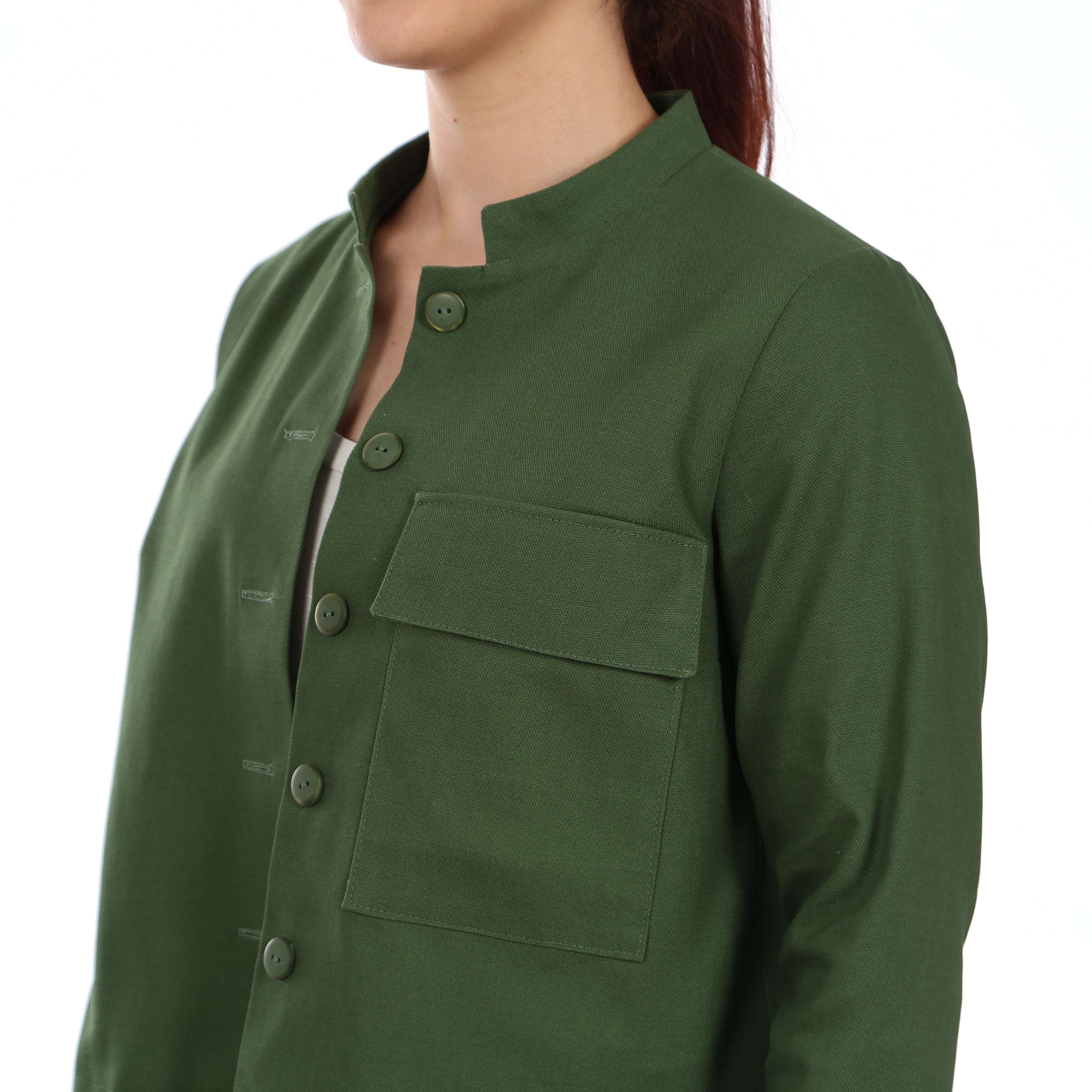 Schnittmuster FRAU CLEO – kurze Jacke mit Stehkragen und Tasche, STUDIO SCHNITTREIF