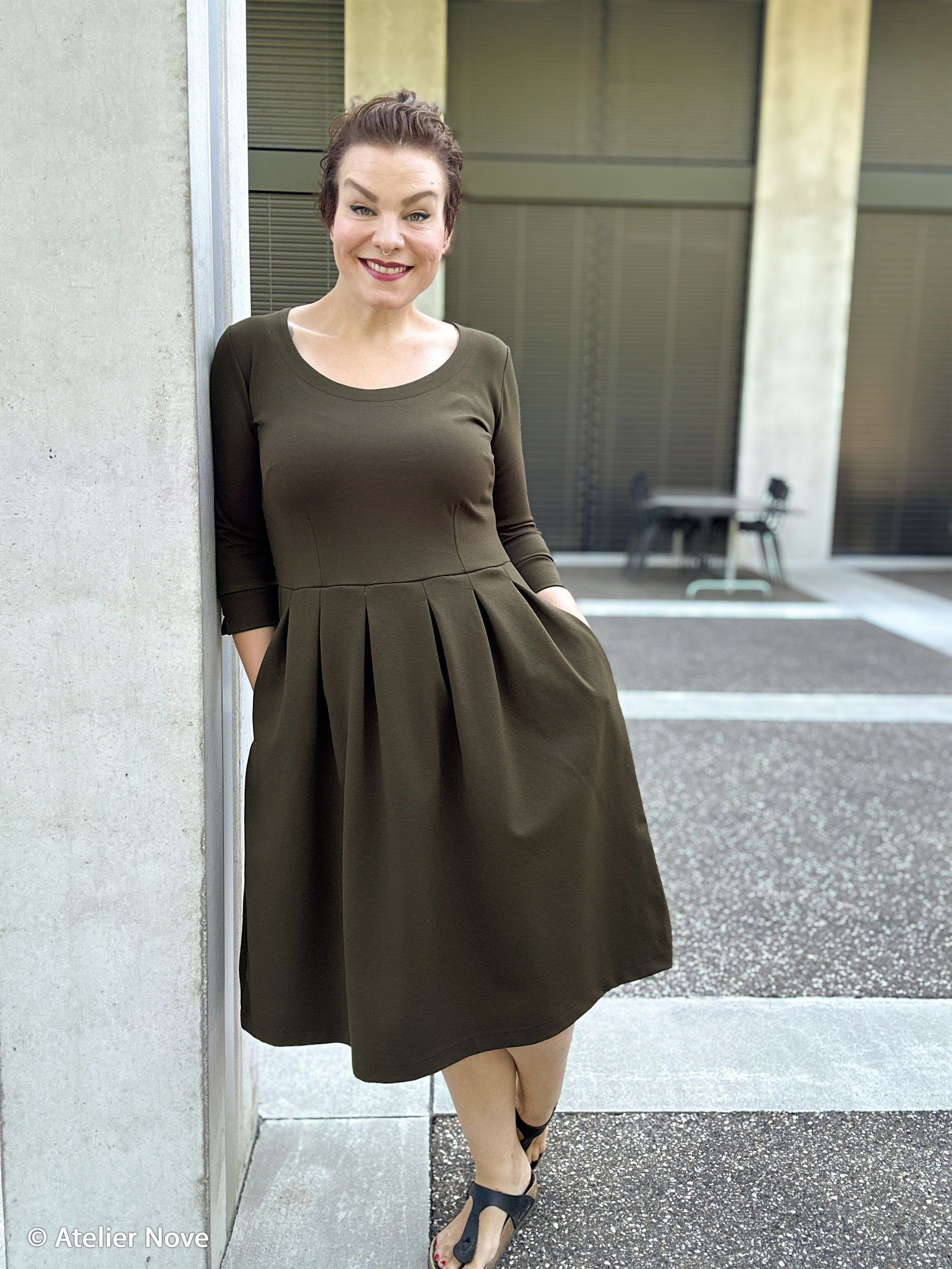 Romanit Jersey Modena Khaki – fester Punto di Roma / Doppelstrick