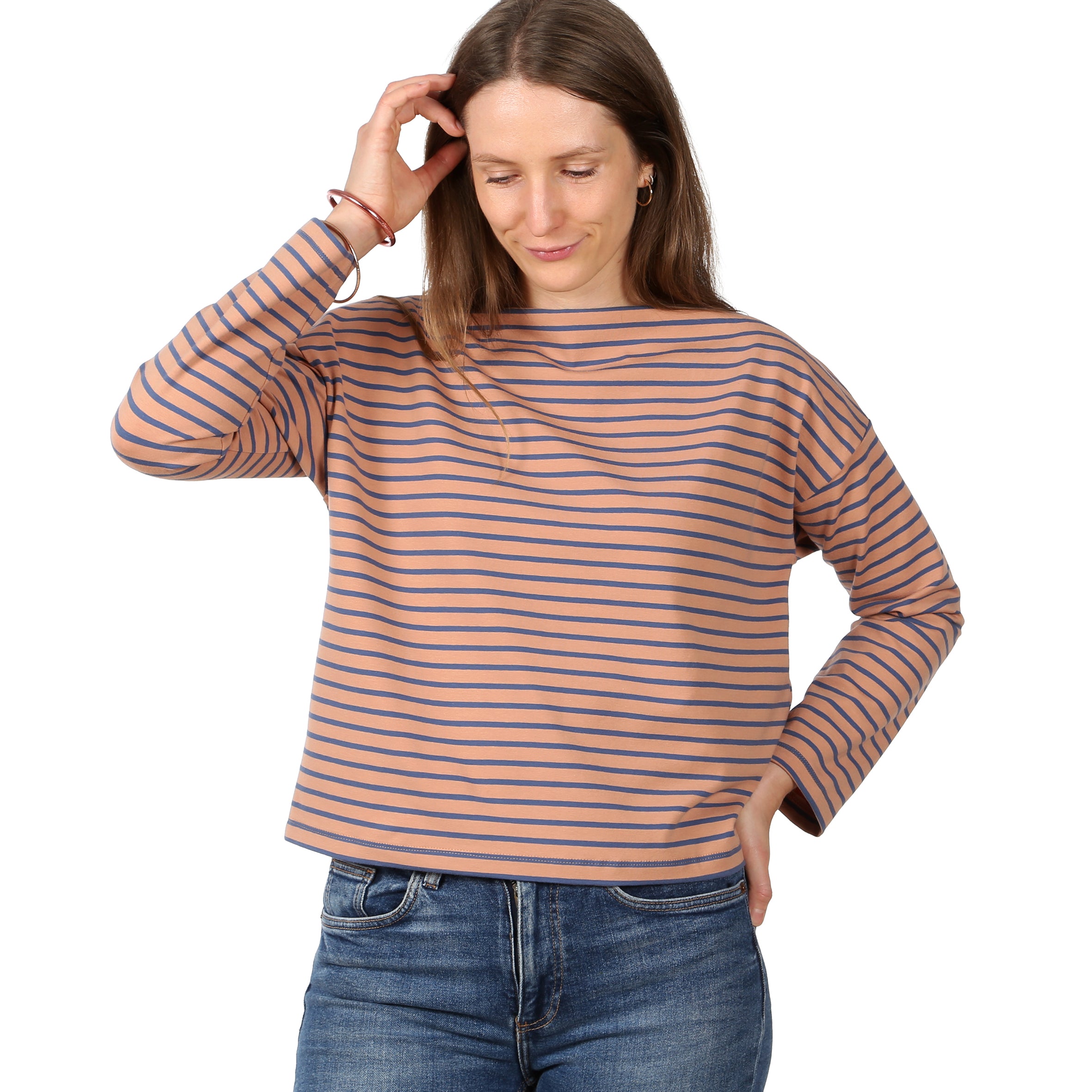 Schnittmuster FRAU LARA – Longsleeve mit geradem U-Boot-Ausschnitt, STUDIO SCHNITTREIF