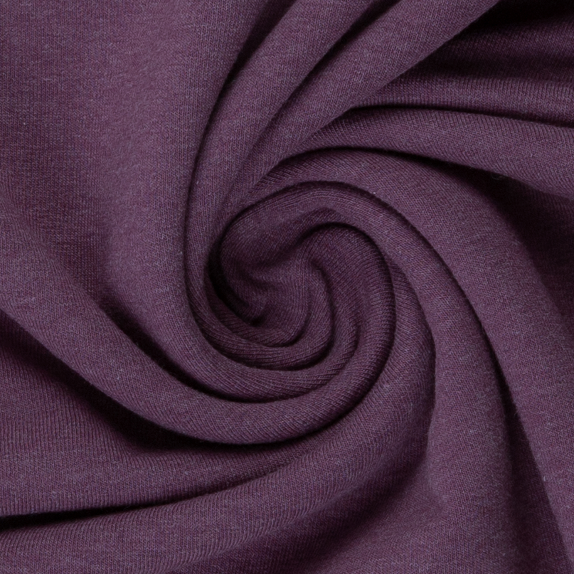 French Terry Uni Lila meliert – innen angerauter French Terry / Sommersweat, Lila meliert (gedämpftes Aubergine-Violett meliert)