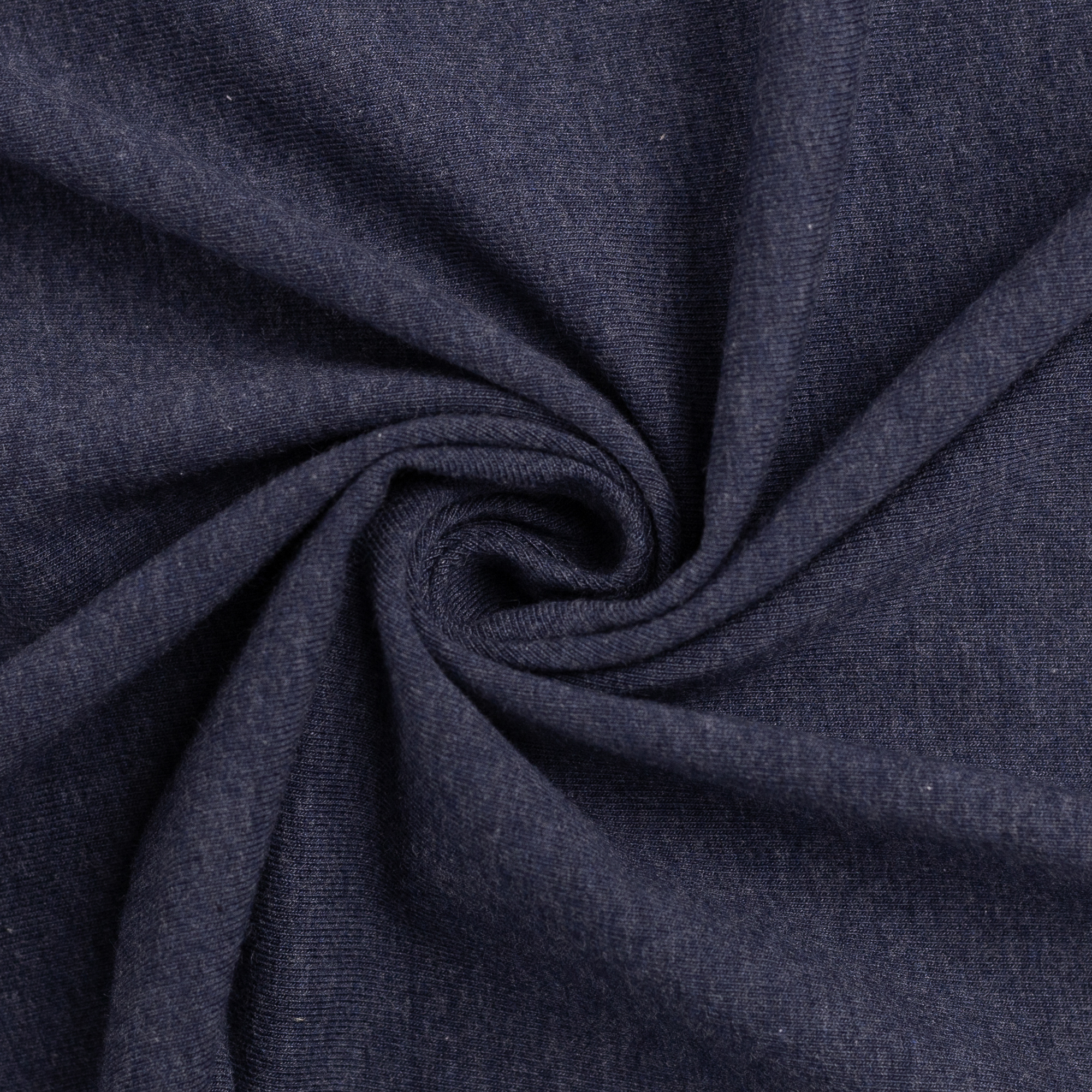 French Terry Uni Dunkelblau meliert – innen angerauter French Terry / Sommersweat, Dunkelblau meliert (marineblau meliert)