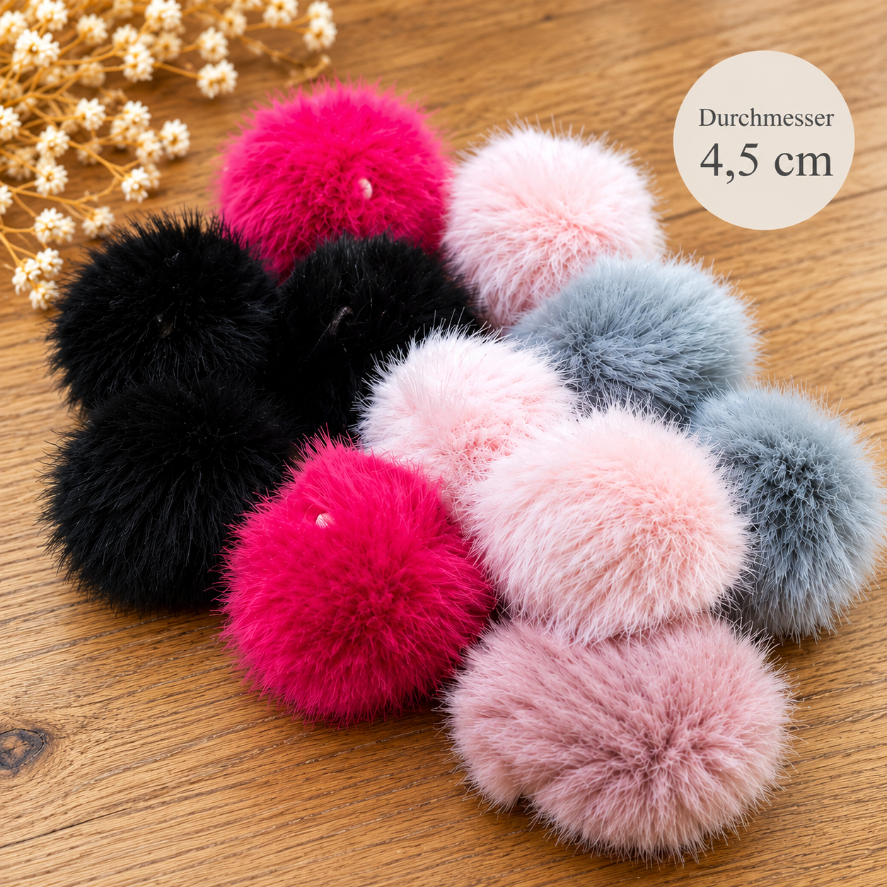Kunstfell Bommel 4,5 cm Rosa