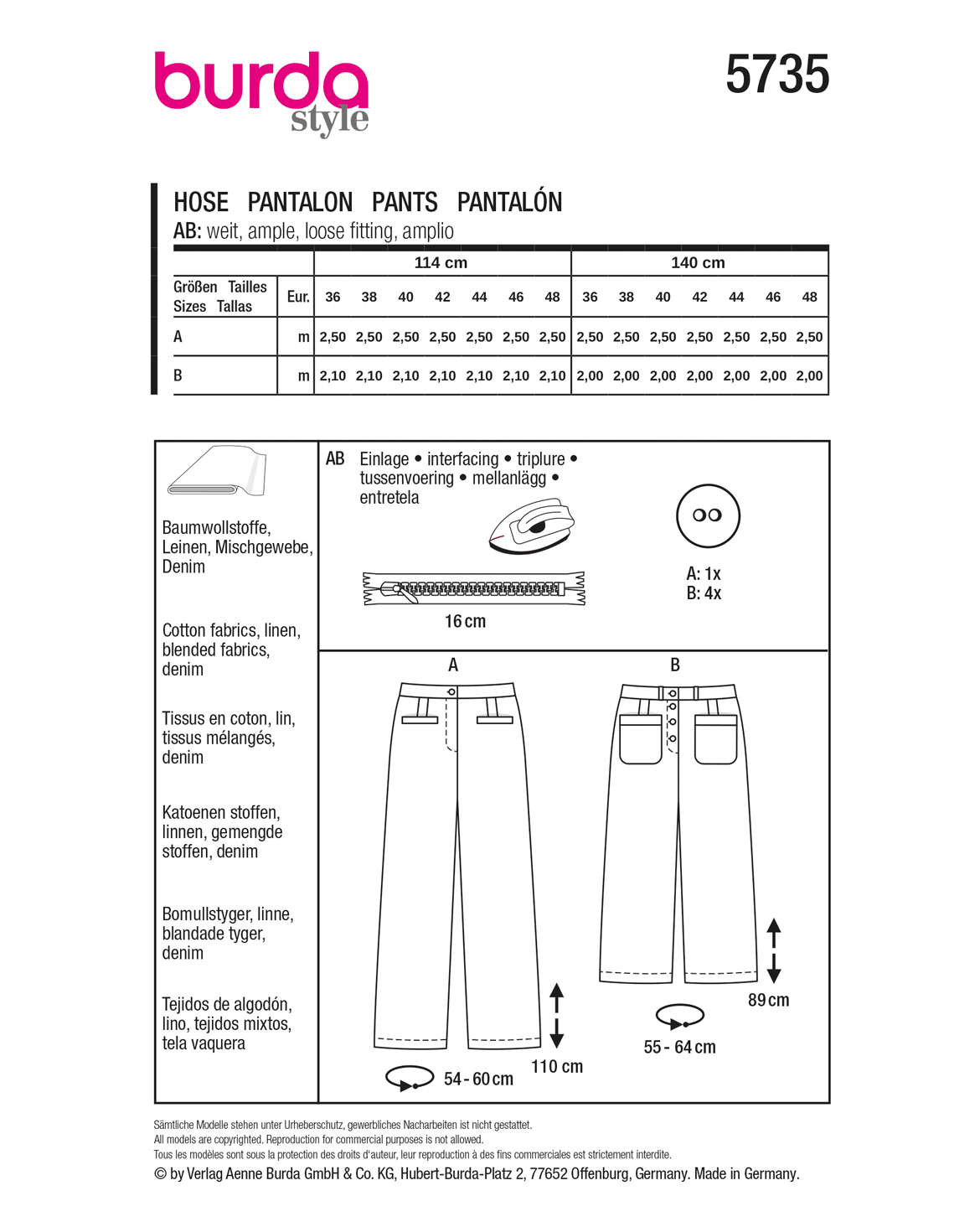 burda Schnittmuster 5735 – Bild 3
