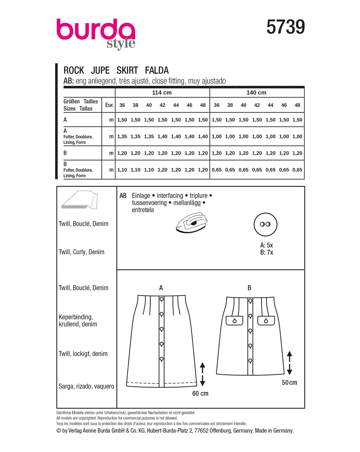 burda Schnittmuster 5739 – Bild 3
