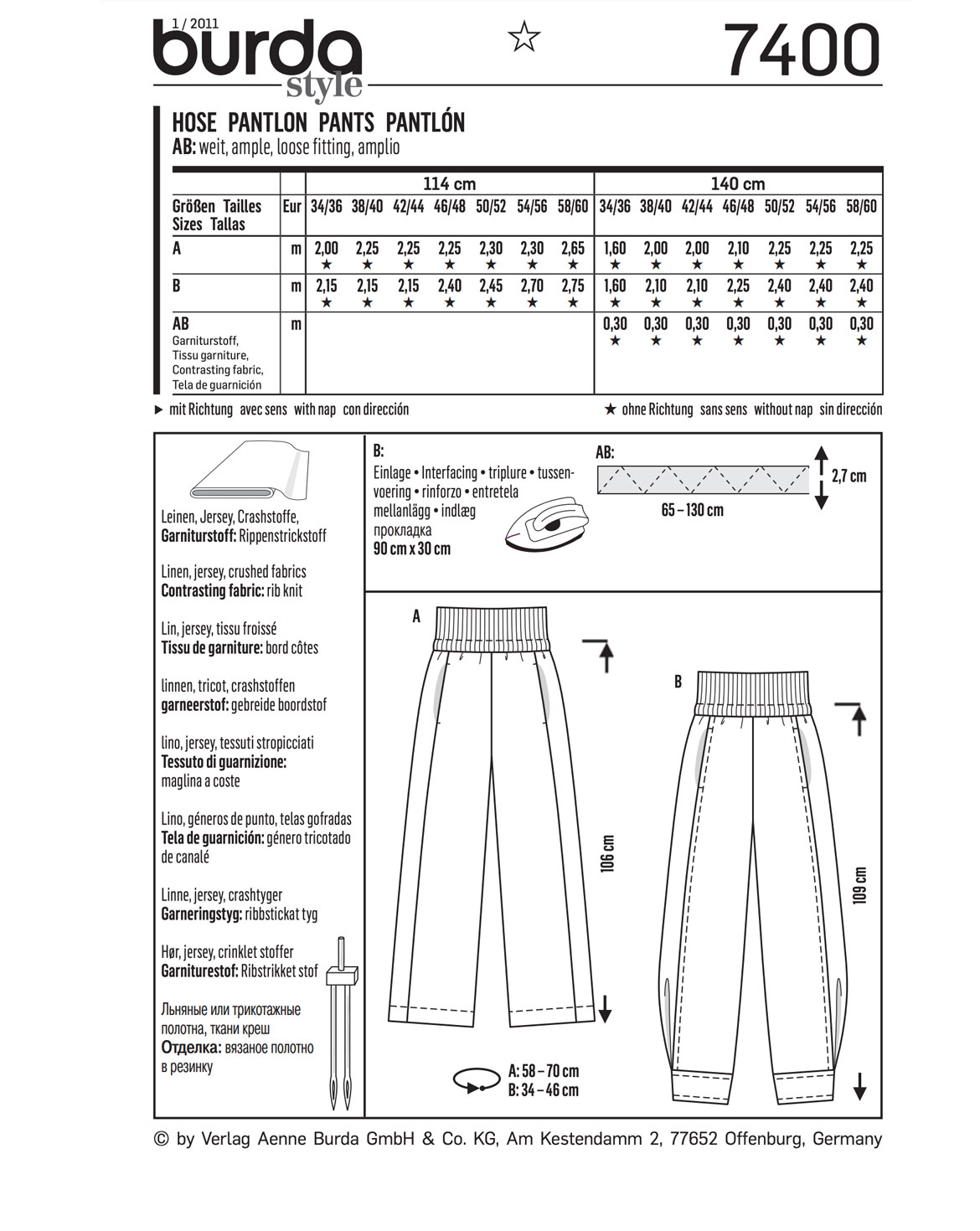 burda Schnittmuster 7400 – Bild 3