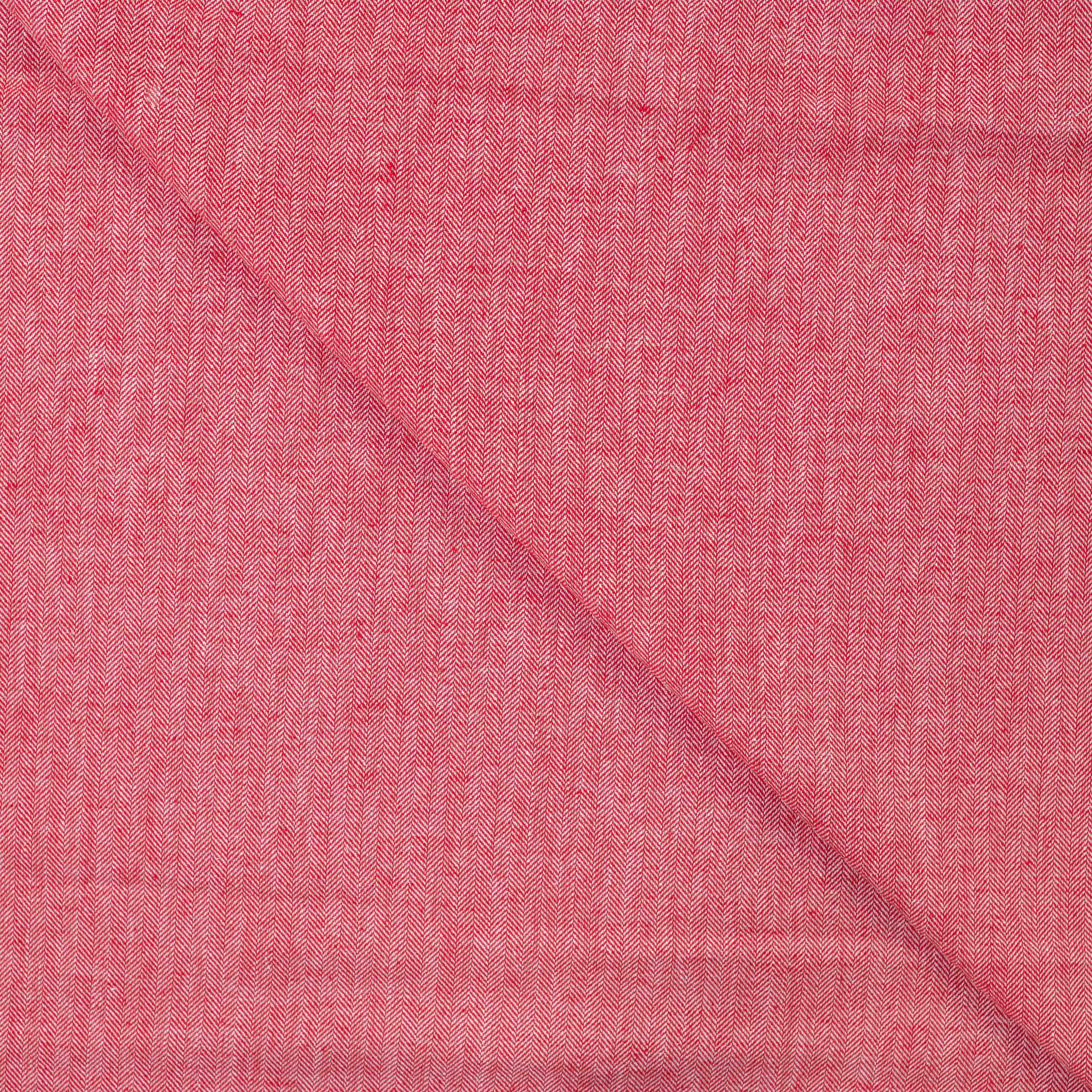 Halbleinen Fischgrat Rot – Leinen Meterware