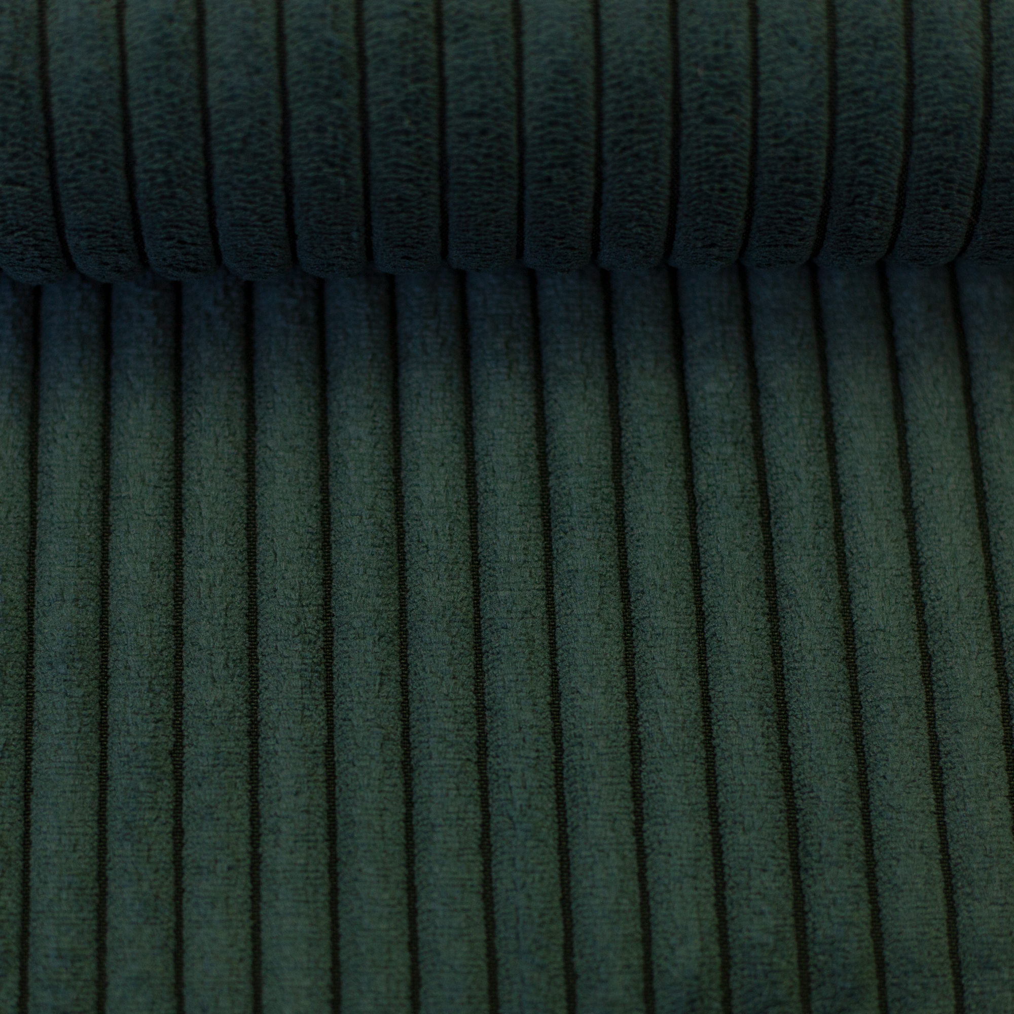 Jumbo Cord Samt Dunkelgrün – grob gerippter Polyester-Cordsamt