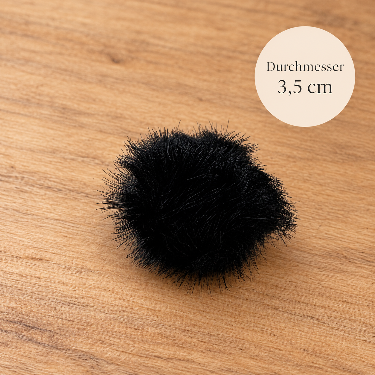 Kunstfell Bommel 3,5 cm Schwarz