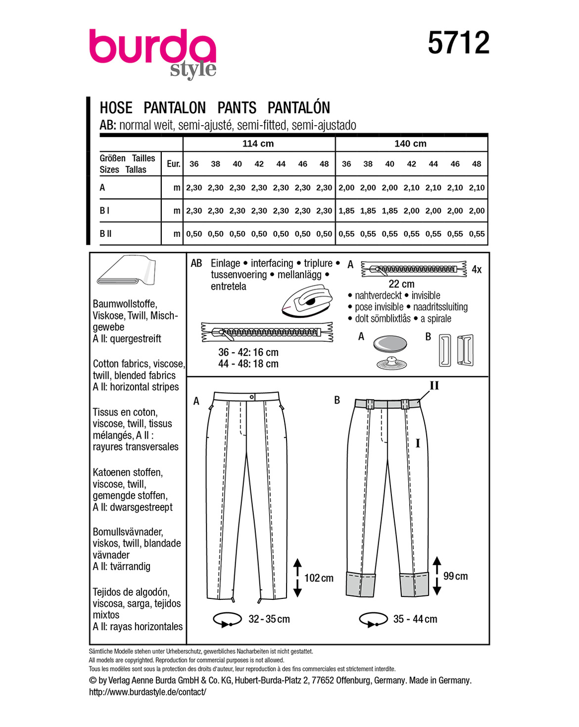 burda Schnittmuster 5712 – Bild 3