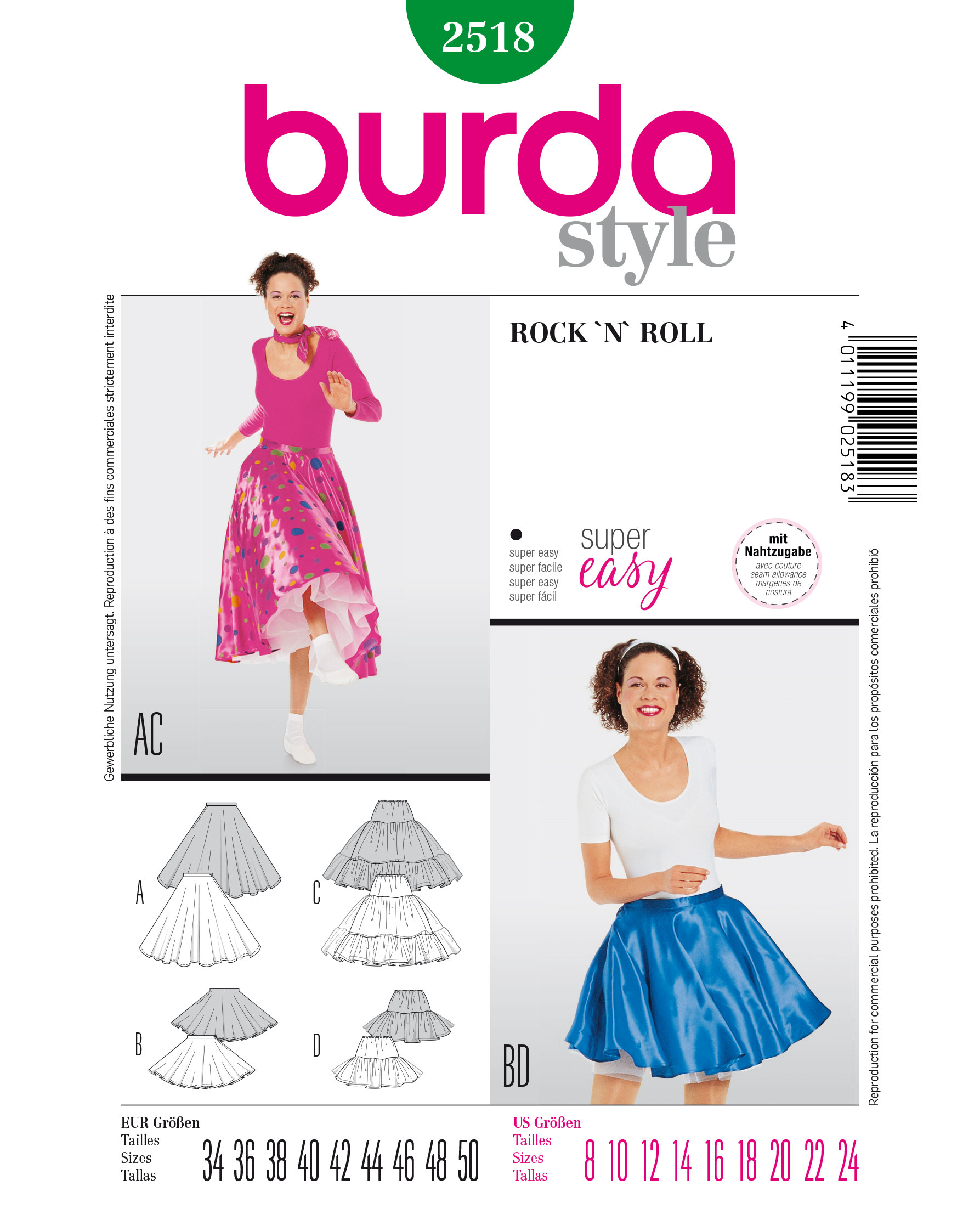 burda Schnittmuster 2518 – Bild 1