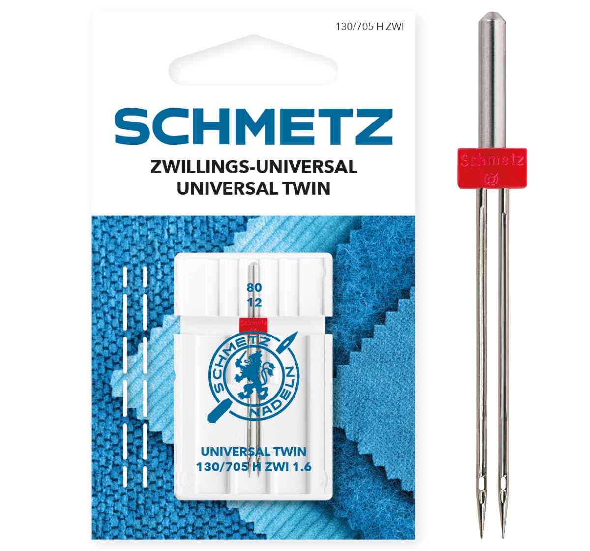 Schmetz Zwillings-Universal-Nadel (2,5/80) | 130/705 H ZWI – offizielles SCHMETZ Produktfoto