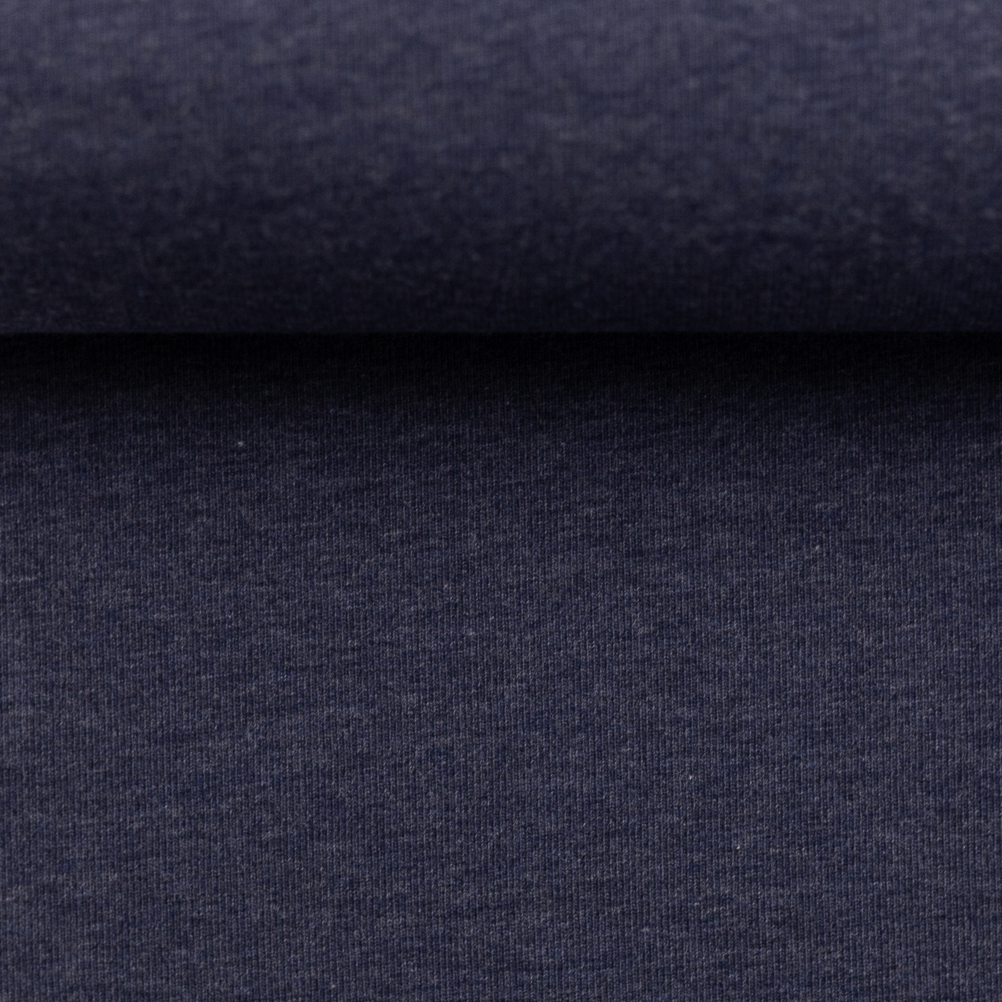 French Terry Uni Dunkelblau meliert – innen angerauter French Terry / Sommersweat, Dunkelblau meliert (marineblau meliert)