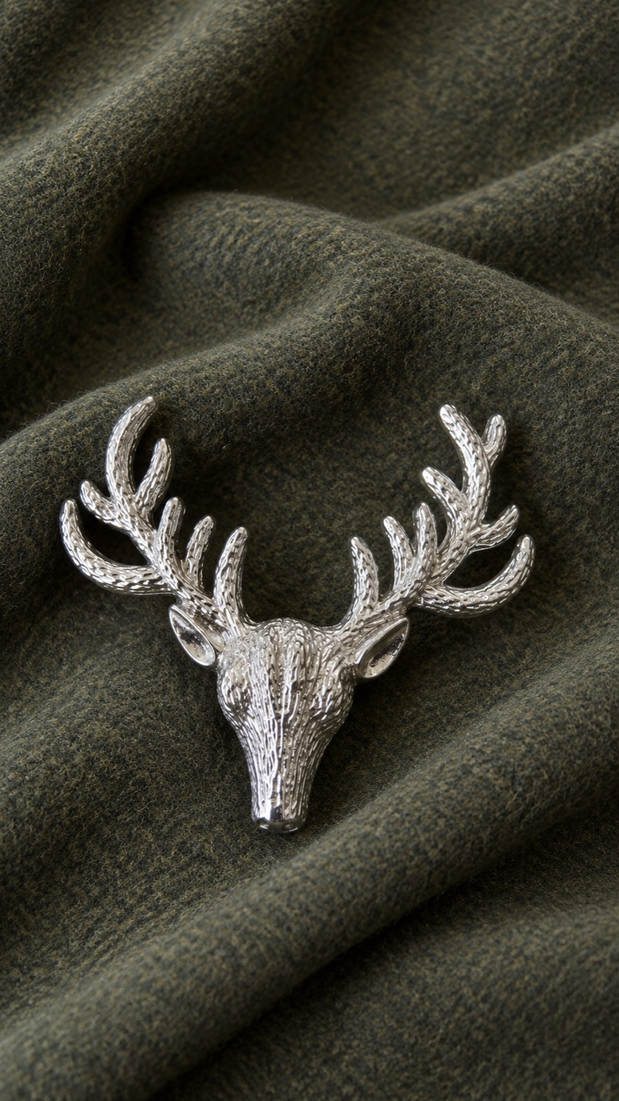 Hirsch Metall Taschen Stecker Silber – Hirschkopf aus Metall zum Aufstecken