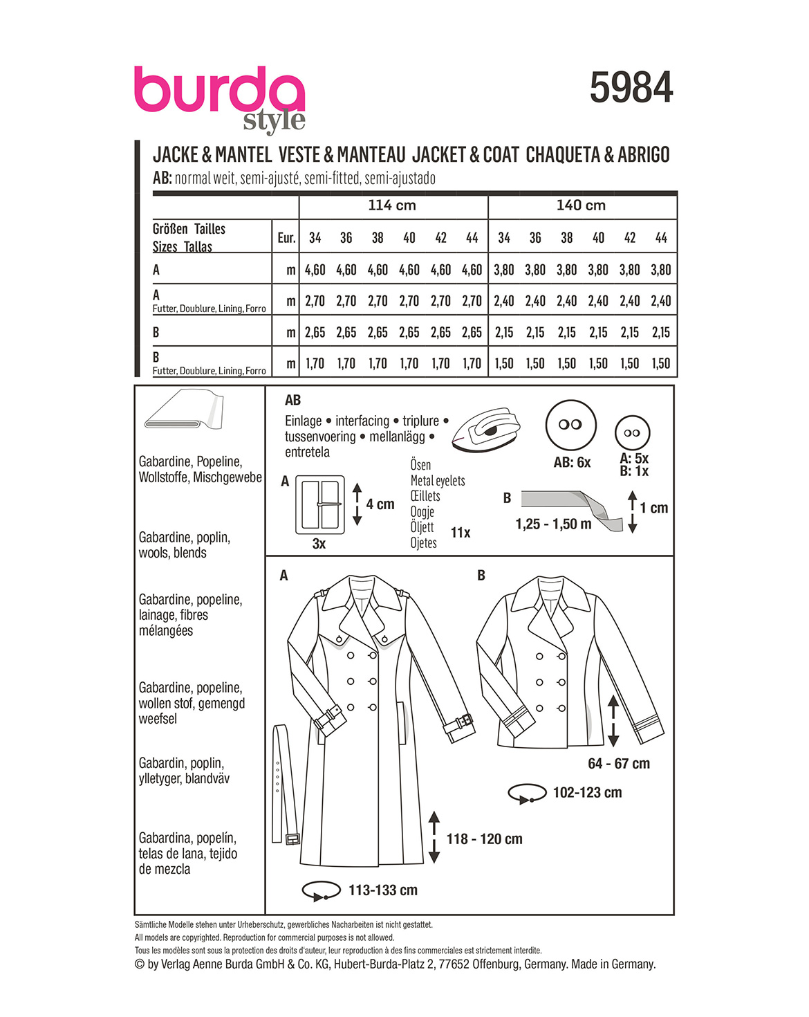burda Schnittmuster 5984 – Bild 2