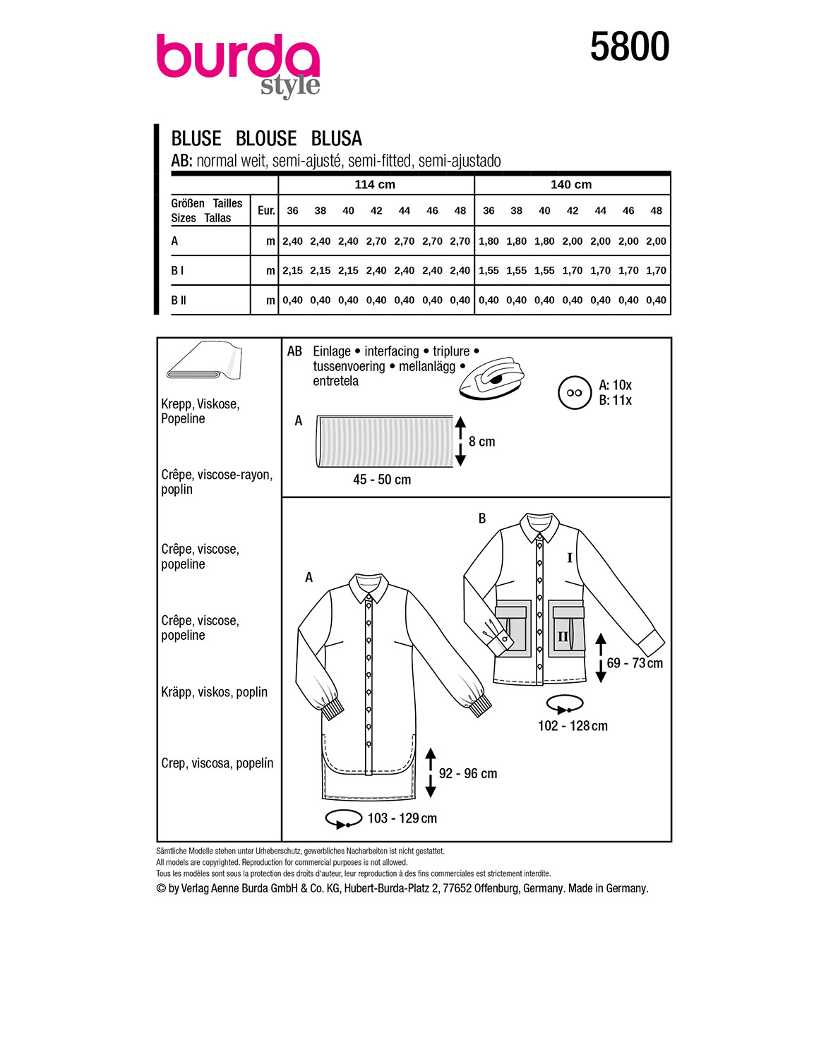 burda Schnittmuster 5800 – Bild 3