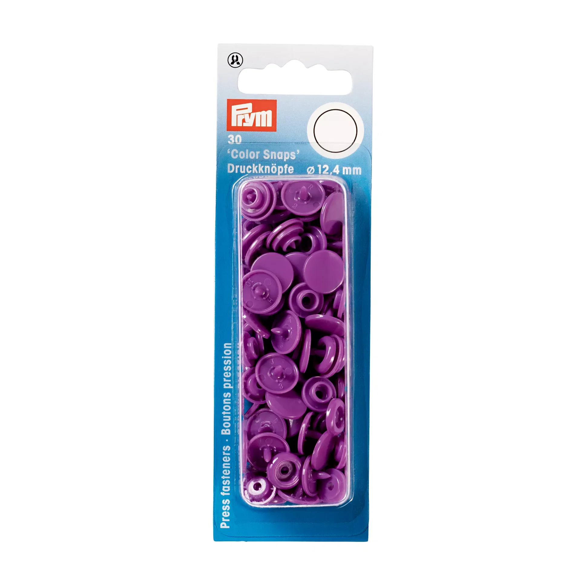 PRYM Nähfrei-Druckknöpfe "Color Snaps" rund 12,4mm lila  393141 – offizielles Prym Produktfoto