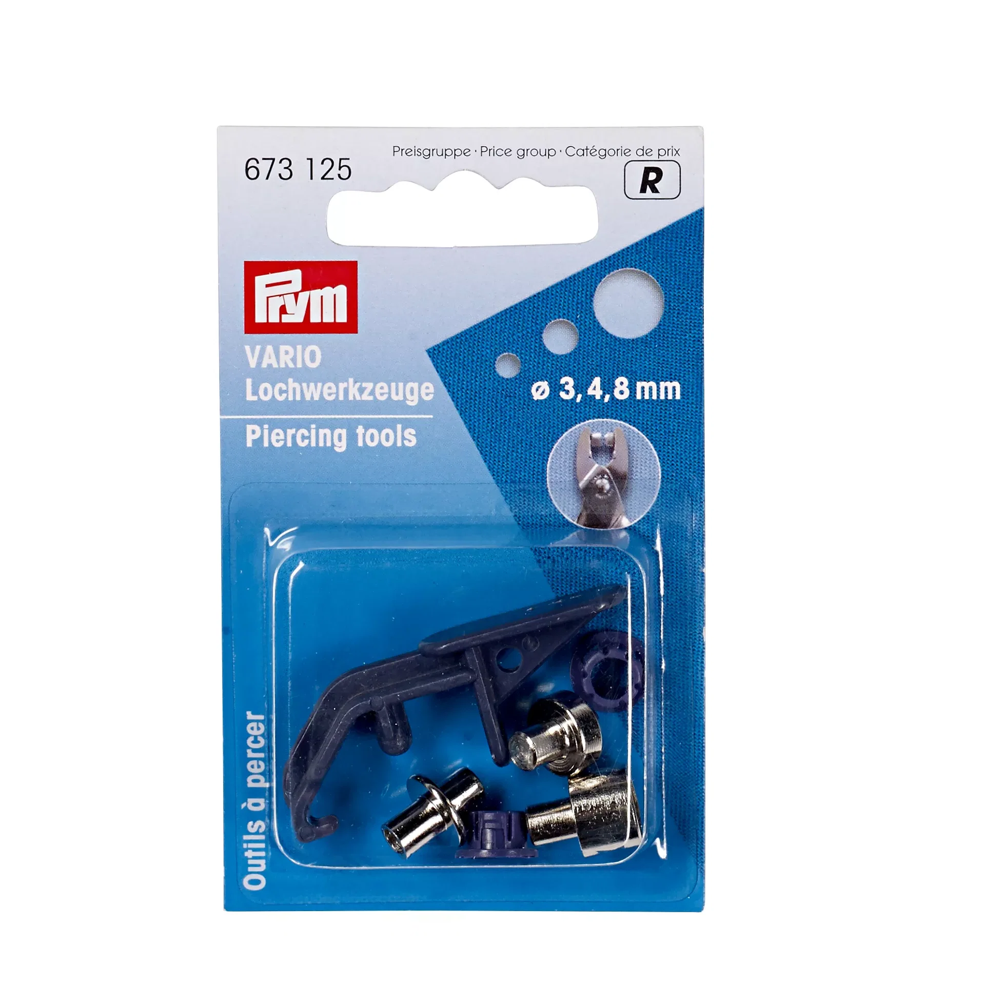 PRYM Lochwerkzeuge für VARIO-Zange 3/4/8mm  673125 – offizielles Prym Produktfoto