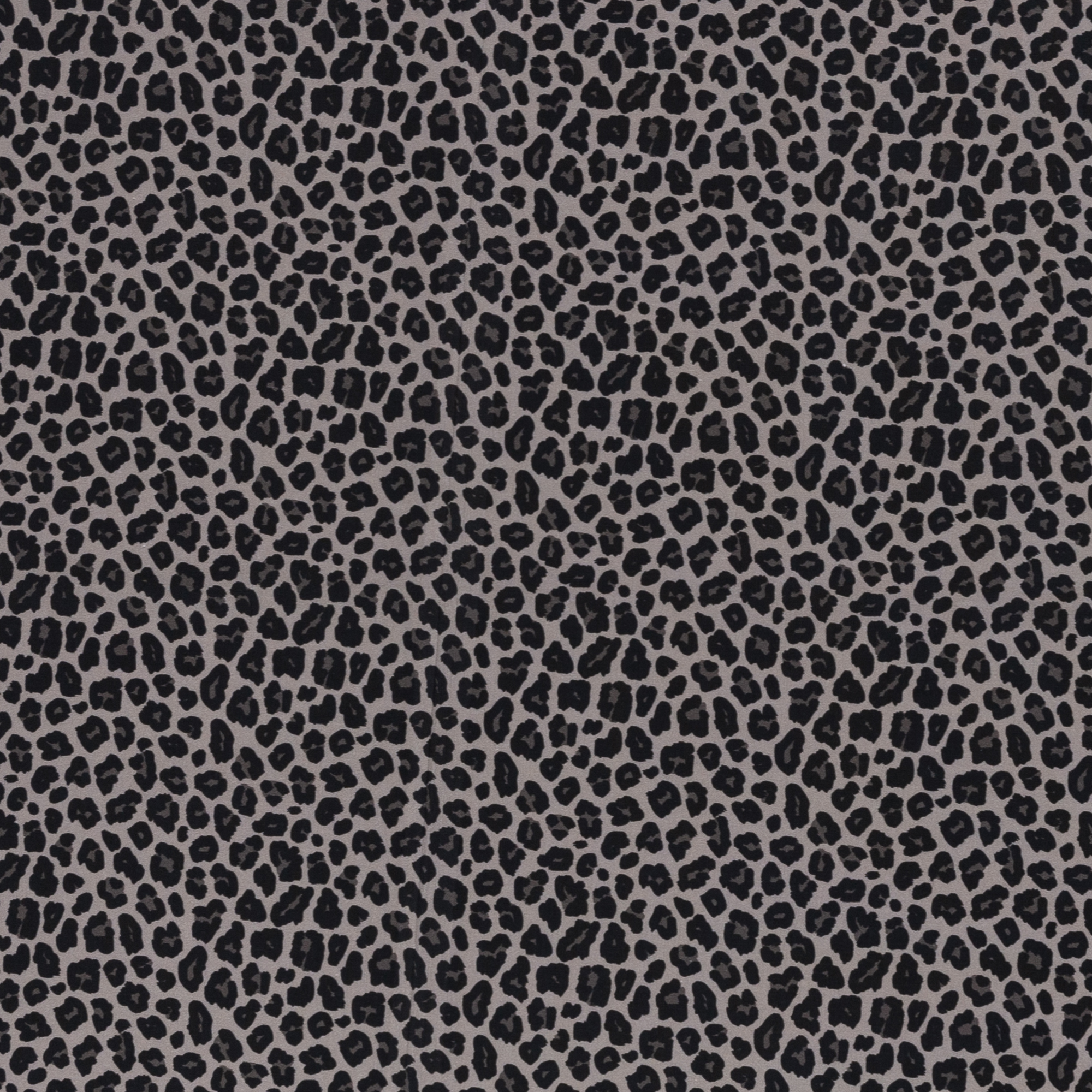 Baumwollstoff Leoparden-Print schwarz auf grauem Grund