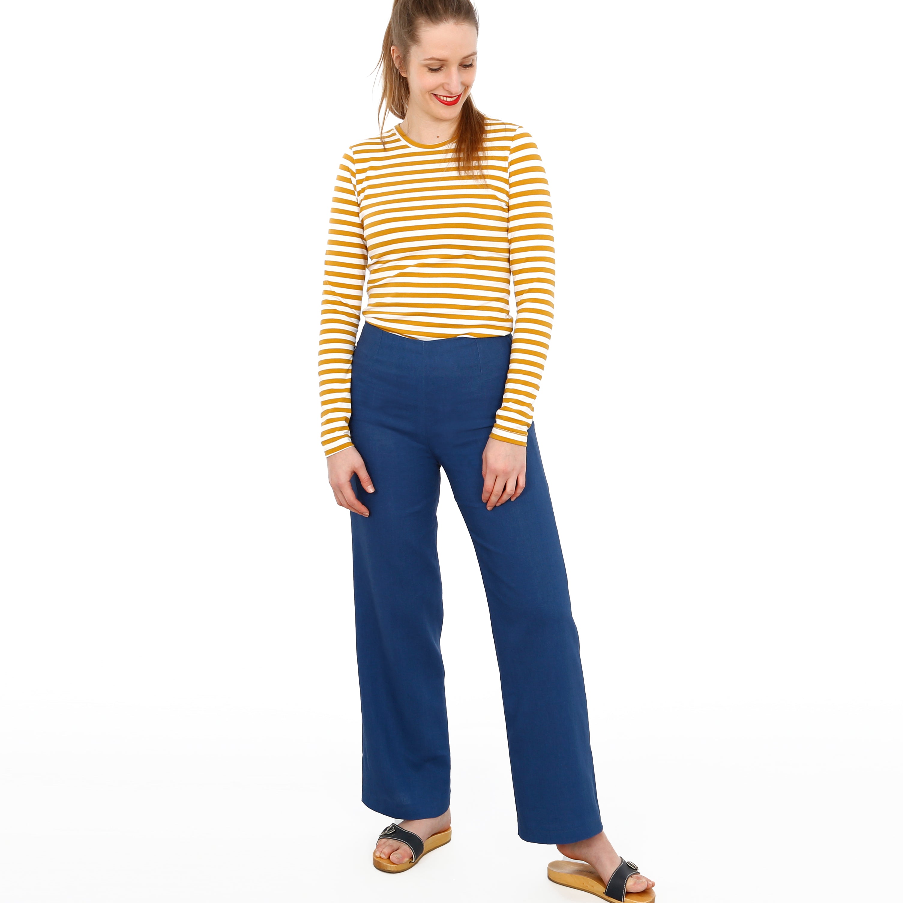 Schnittmuster FRAU ELENA – schlichte High-Waist-Hose mit weitem Bein, STUDIO SCHNITTREIF