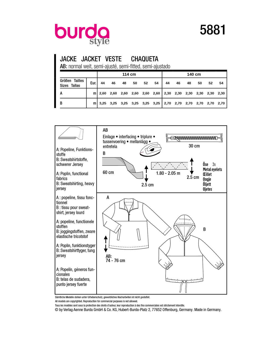 burda Schnittmuster 5881 – Bild 2