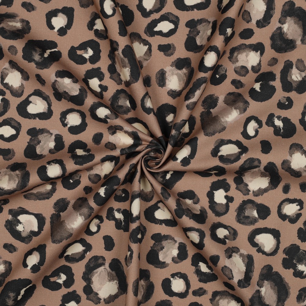 Canvas Leo Kamel – kräftiger Baumwoll-Canvas mit Leoparden-Print