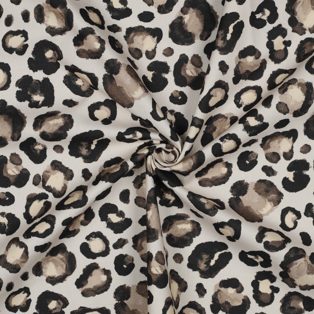 Canvas Leo Natur – kräftiger Baumwoll-Canvas mit Leoparden-Print