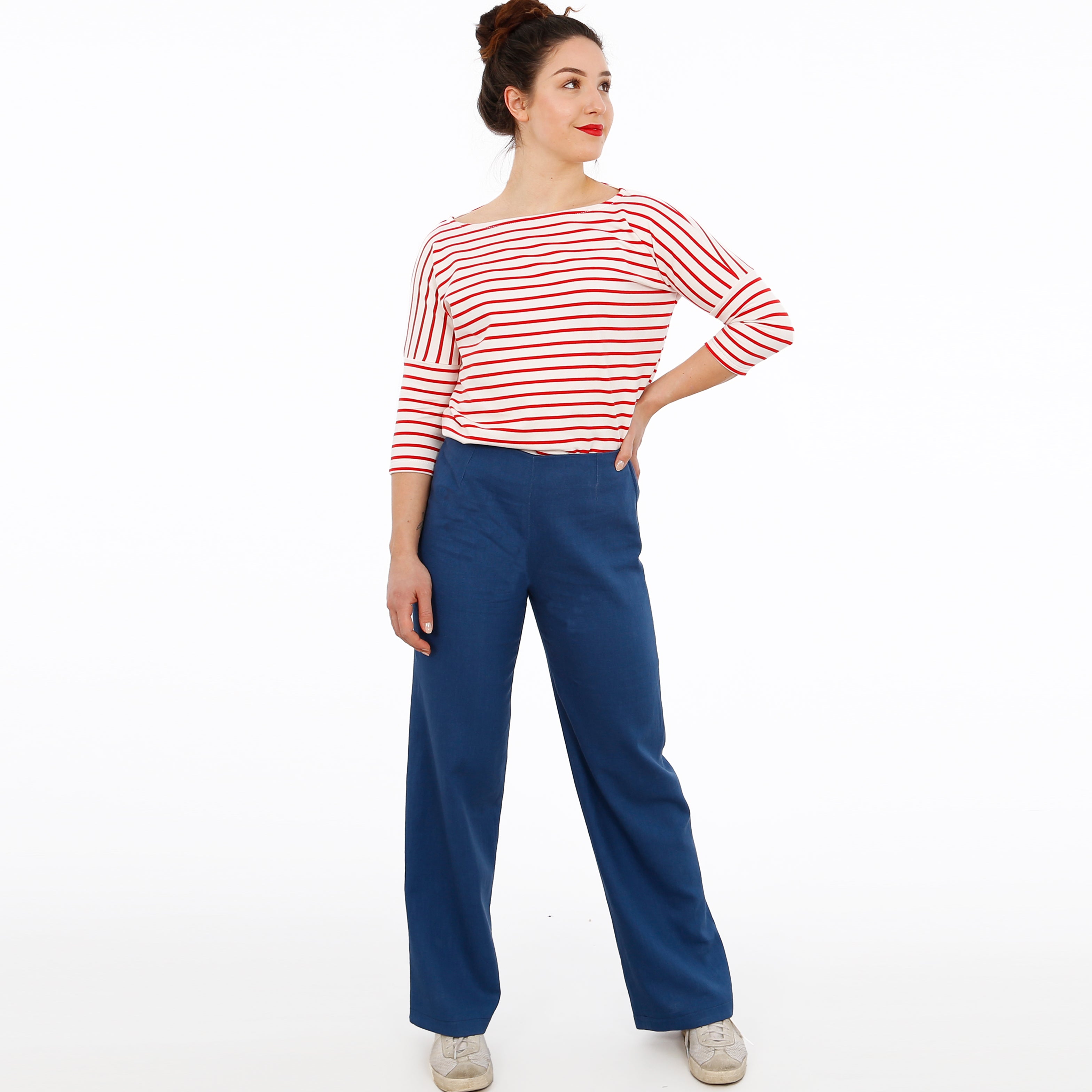 Schnittmuster FRAU ELENA – schlichte High-Waist-Hose mit weitem Bein, STUDIO SCHNITTREIF