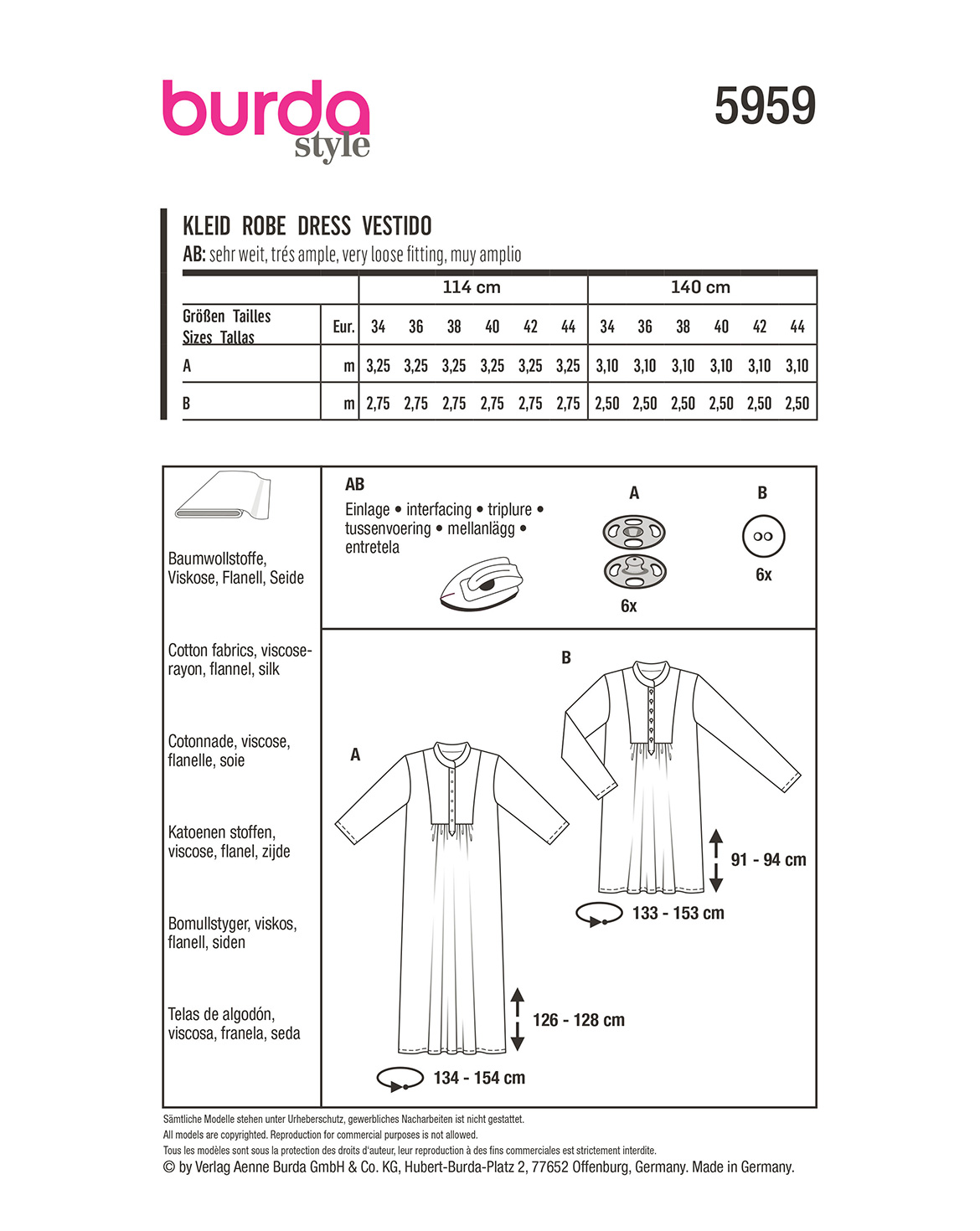 burda Schnittmuster 5959 – Bild 2