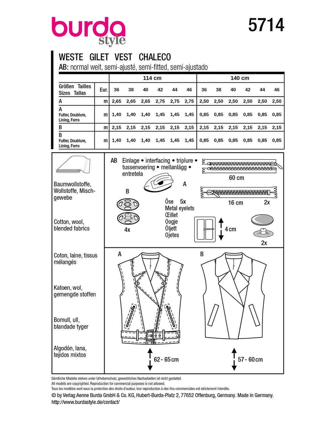 burda Schnittmuster 5714 – Bild 3