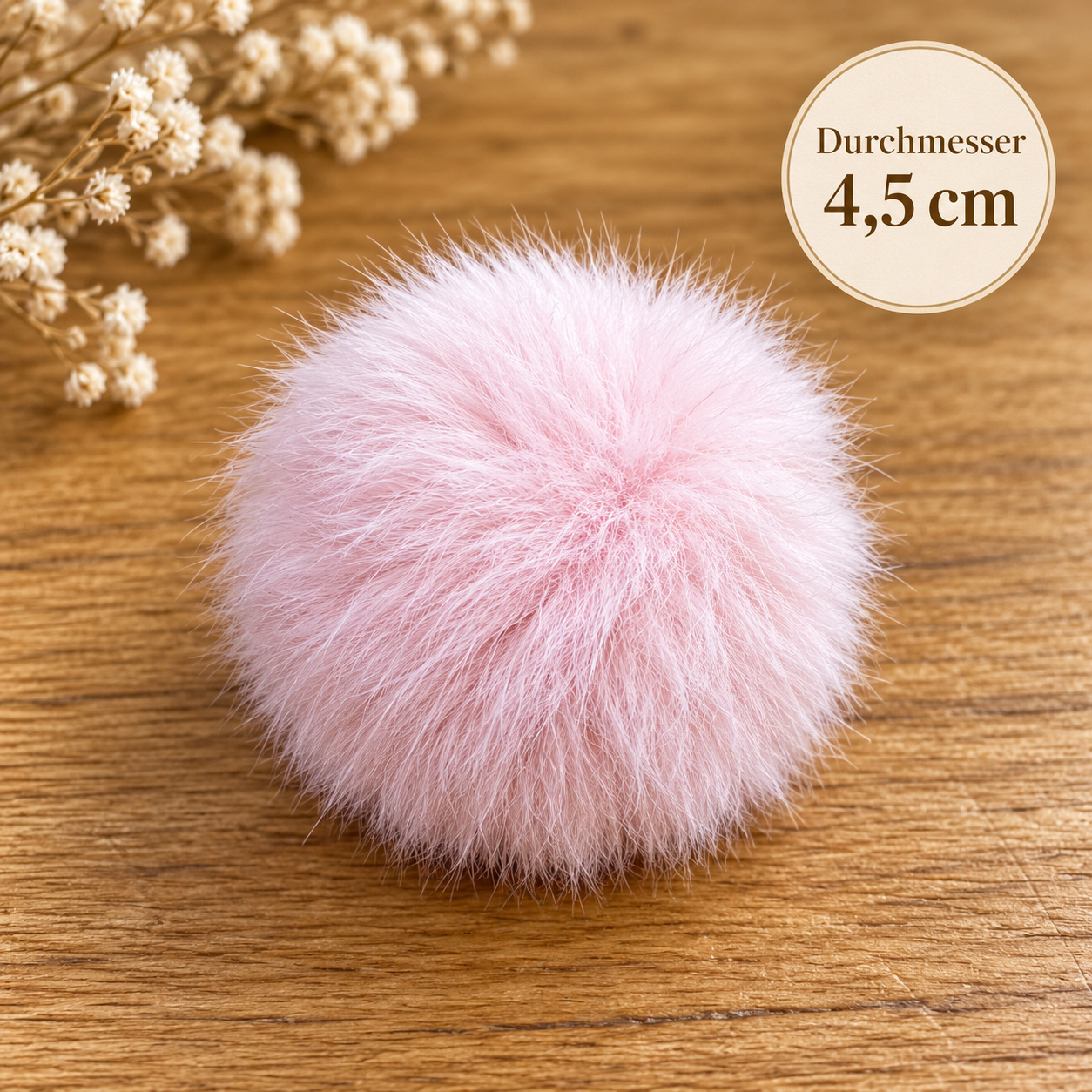 Kunstfell Bommel 4,5 cm Rosa