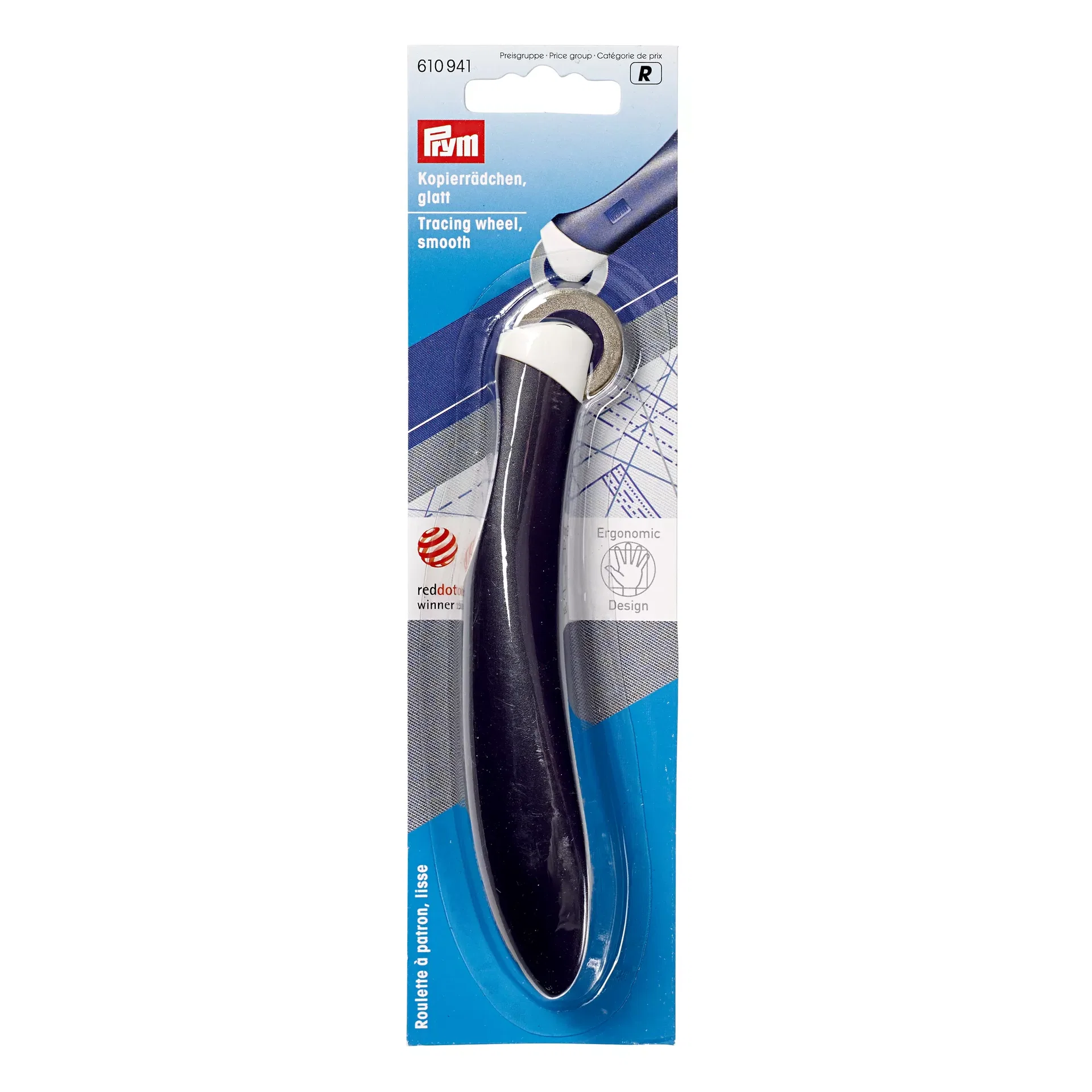 PRYM Kopierrädchen "glatt" ergonomics 14,6cm violett/weiß  610941 – offizielles Prym Produktfoto