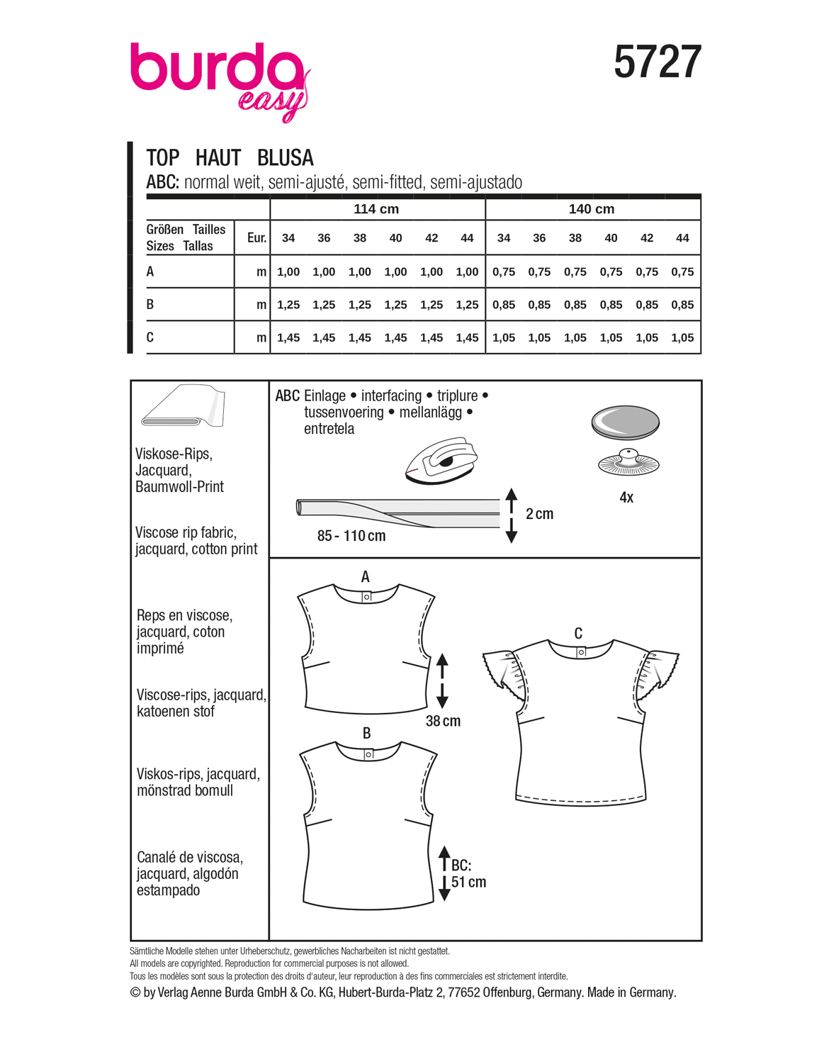 burda Schnittmuster 5727 – Bild 3