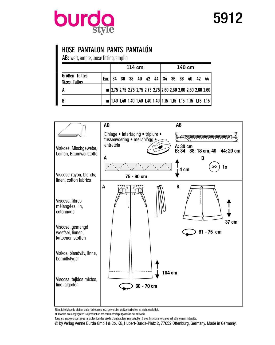 burda Schnittmuster 5912 – Bild 2