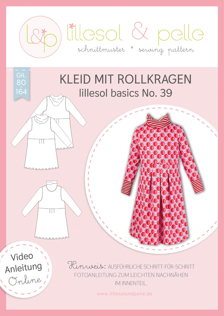 Papierschnittmuster lillesol basics No.39 Kleid mit Rollkragen Kinder