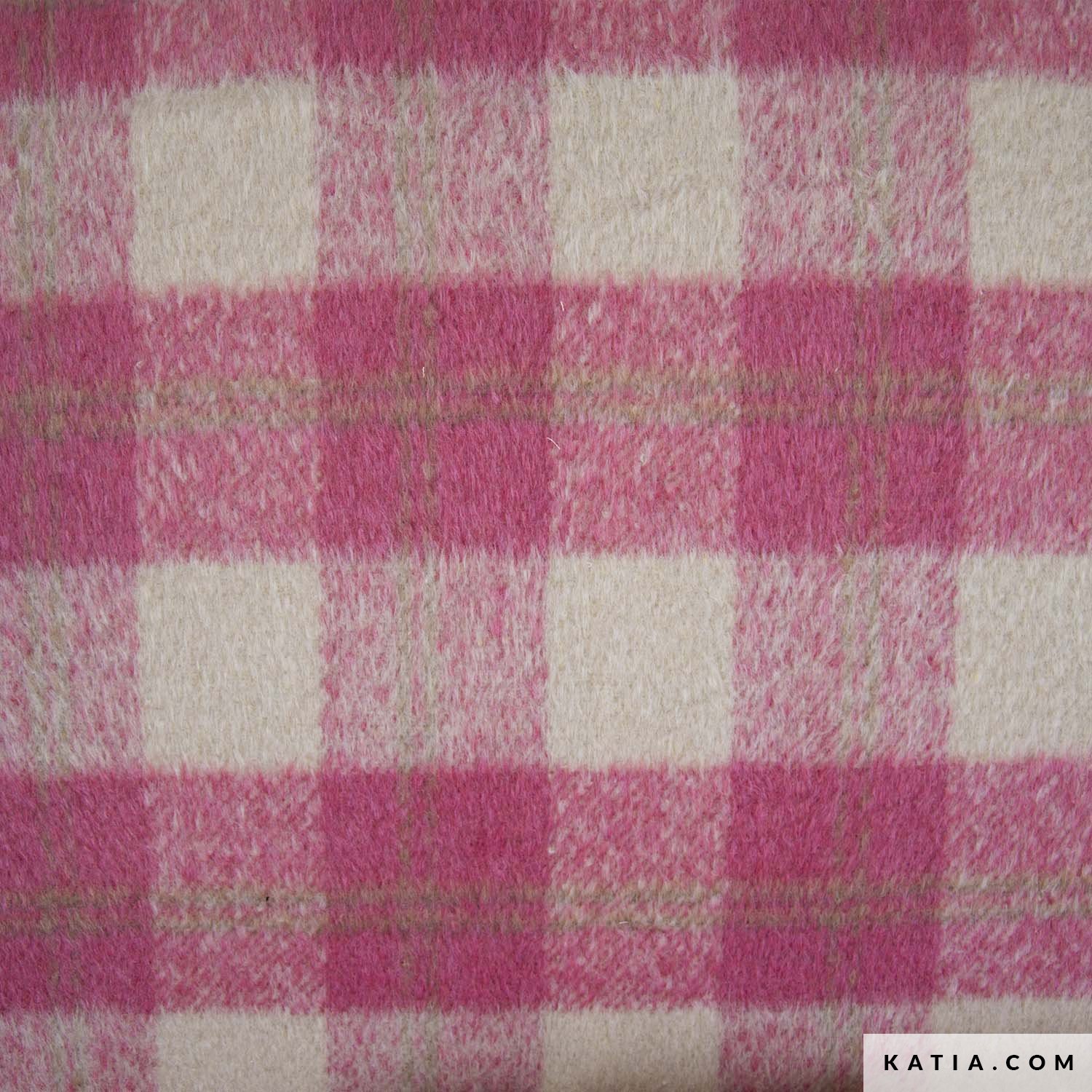 Mantelstoff Plaid Brushed Coat Rosatöne