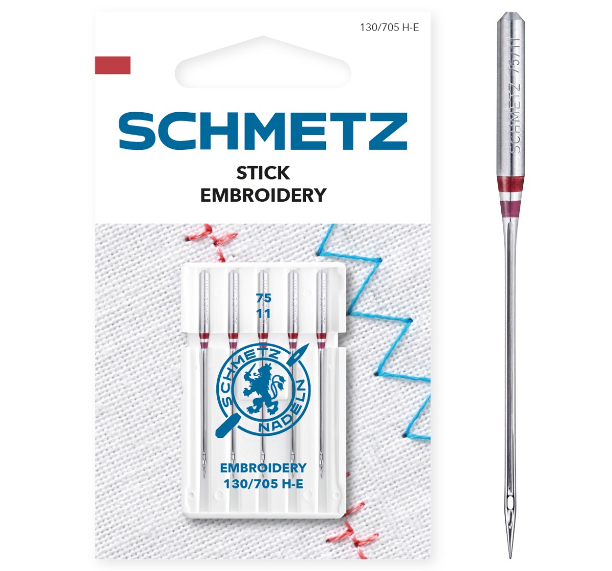 Schmetz Stick-Nadel Embroidery (Sortiment 75/90) | 130/705 H-E – offizielles SCHMETZ Produktfoto