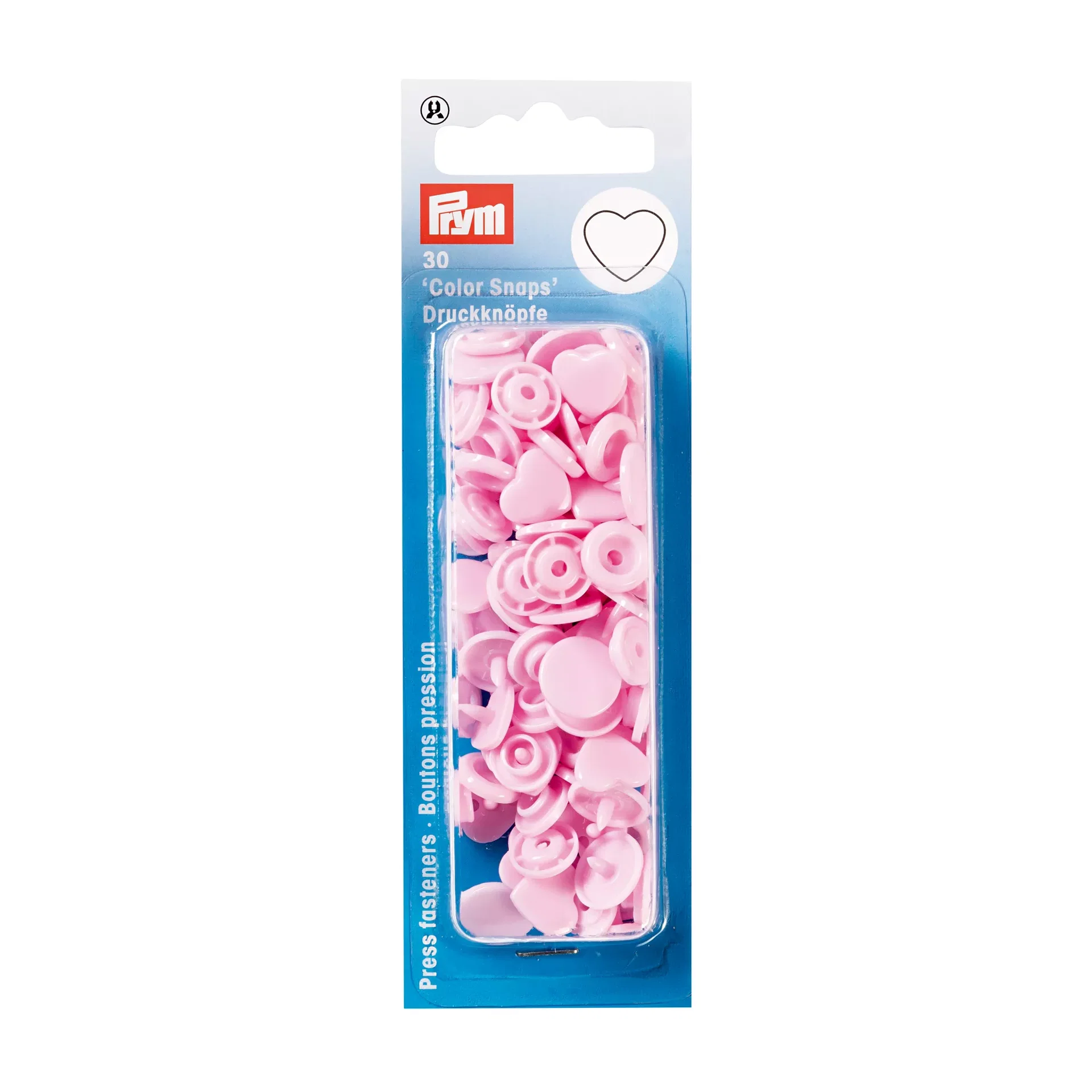 PRYM Nähfrei-Druckknöpfe "Color Snaps" Herz rosa  393318 – offizielles Prym Produktfoto