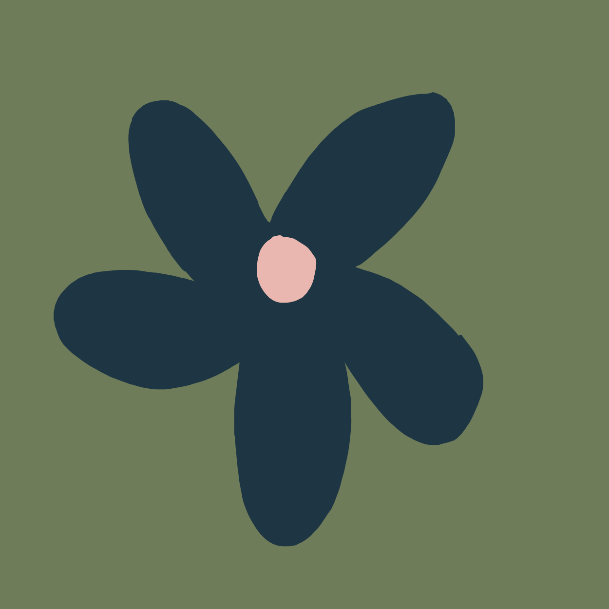Weblabel Blume schwarz auf oliv – gewebtes Etikett